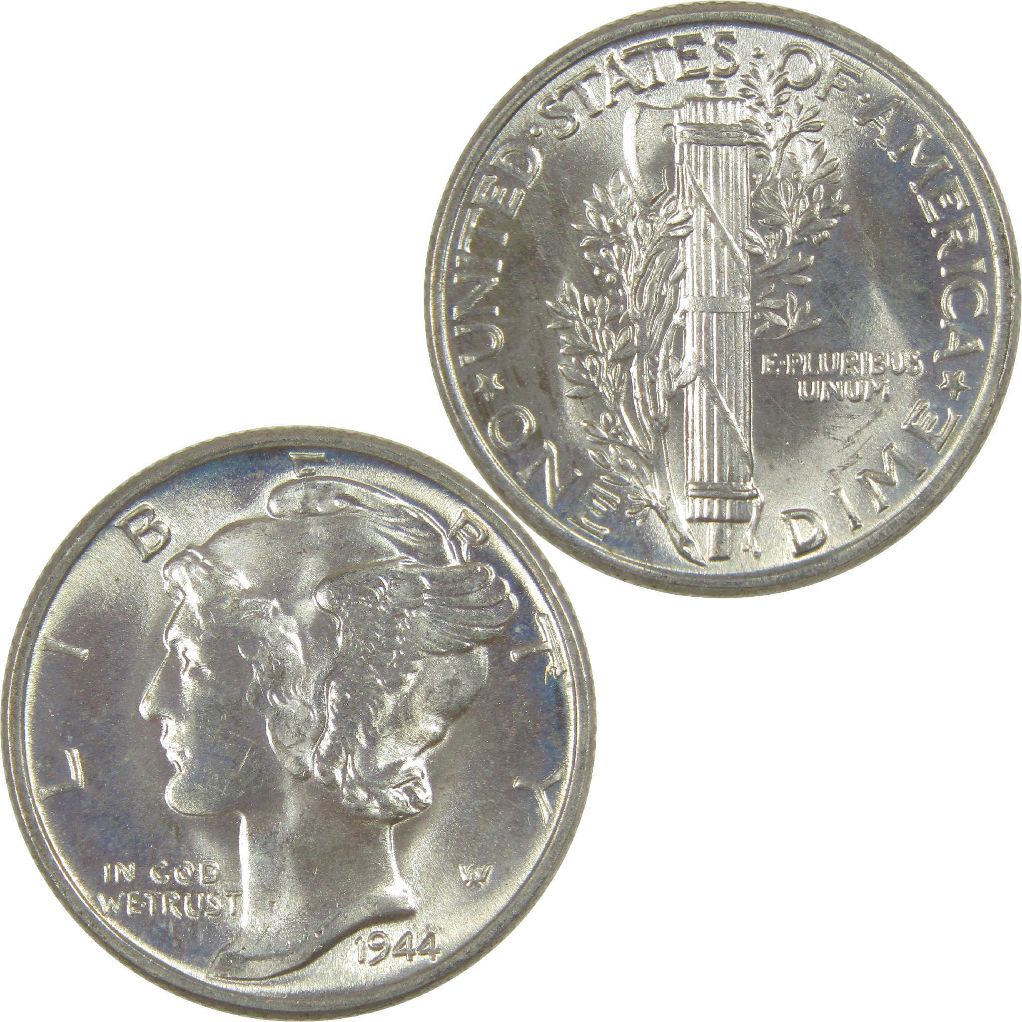 1944 Mercury Dime BU Choice Uncirculated Silver 10c Coin