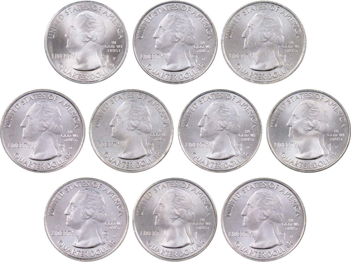 2013 P&D Quarter 10 Coin Set Clad Uncirculated Mint State