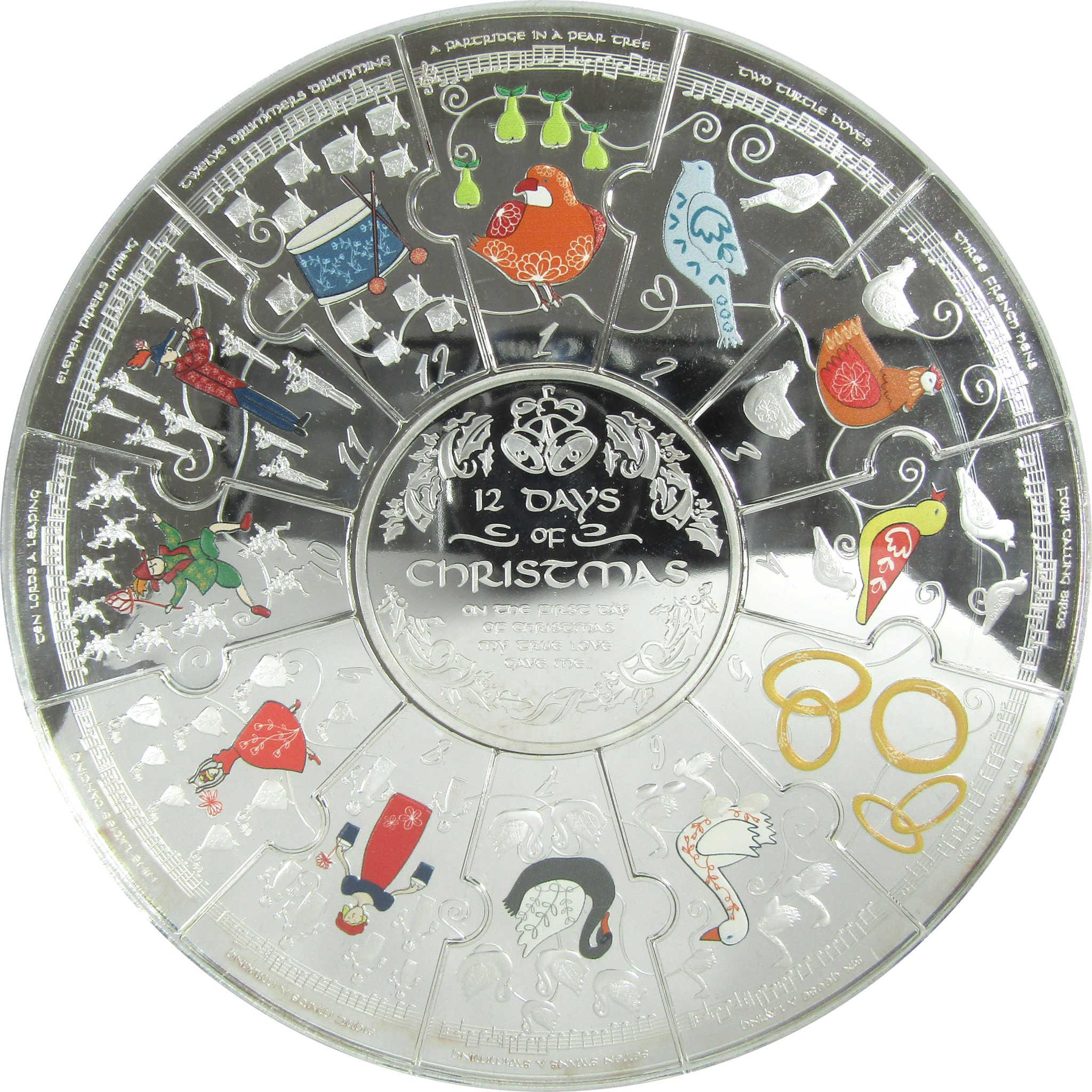 12 Days of Christmas 13 Piece Set Brilliant Uncirculated 2021 Fiji