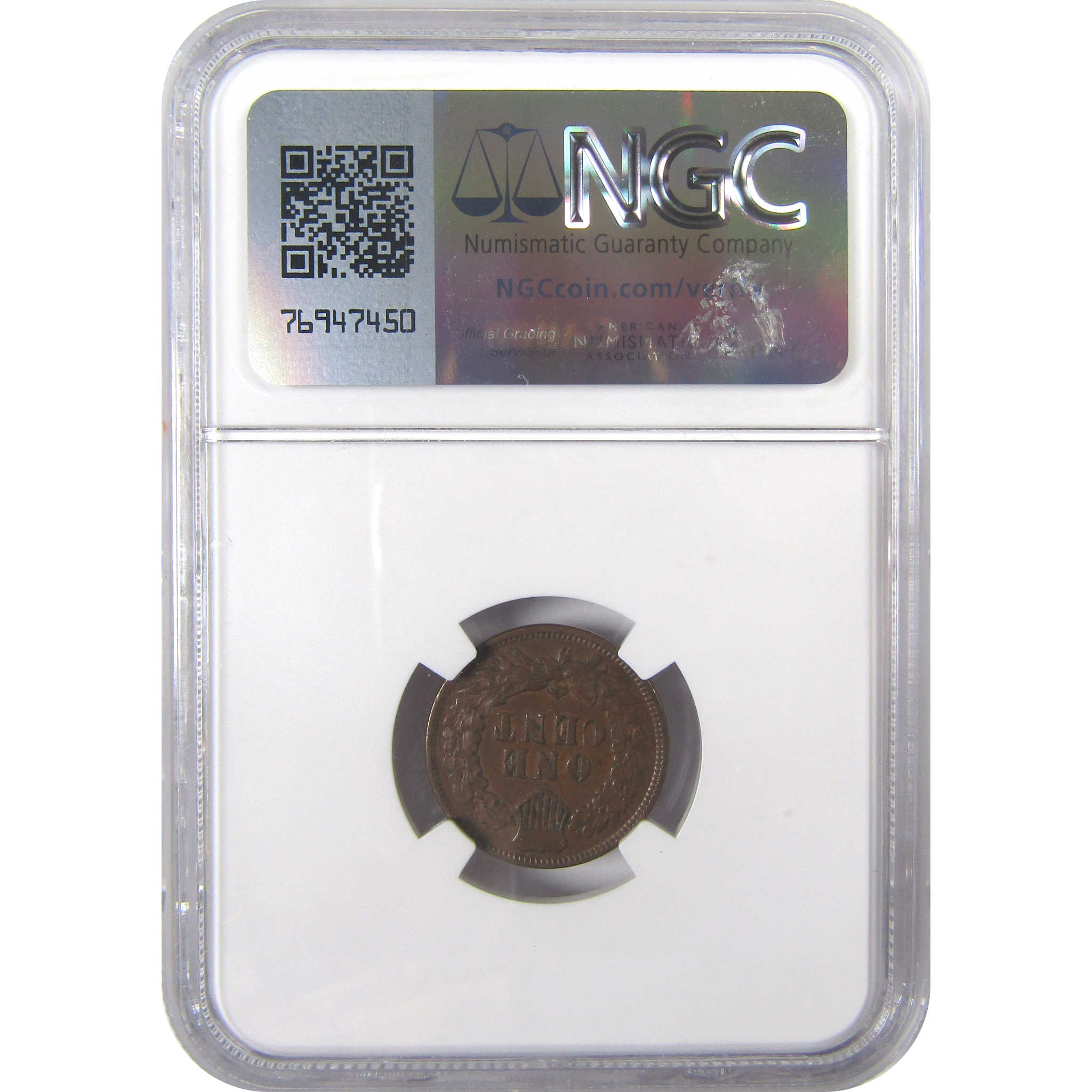 1872 Indian Head Cent AU 55 BN NGC Penny 1c Coin SKU:I17030