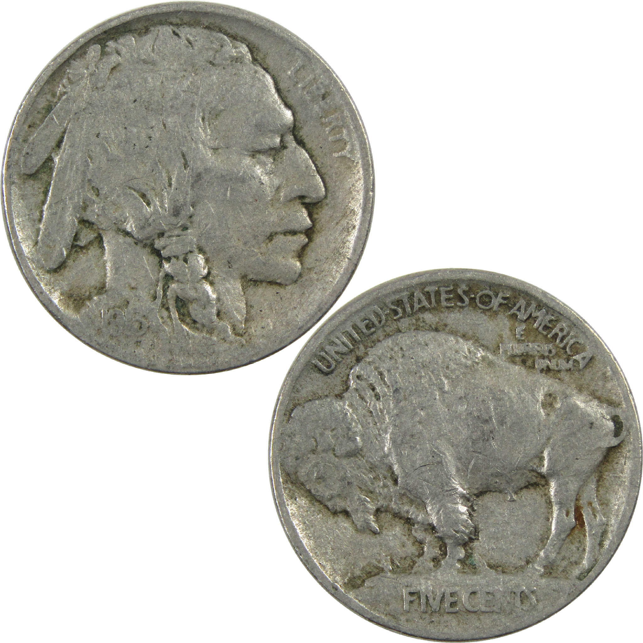 1913 Type 1 Indian Head Buffalo Nickel F Fine 5c Coin SKU:I12599