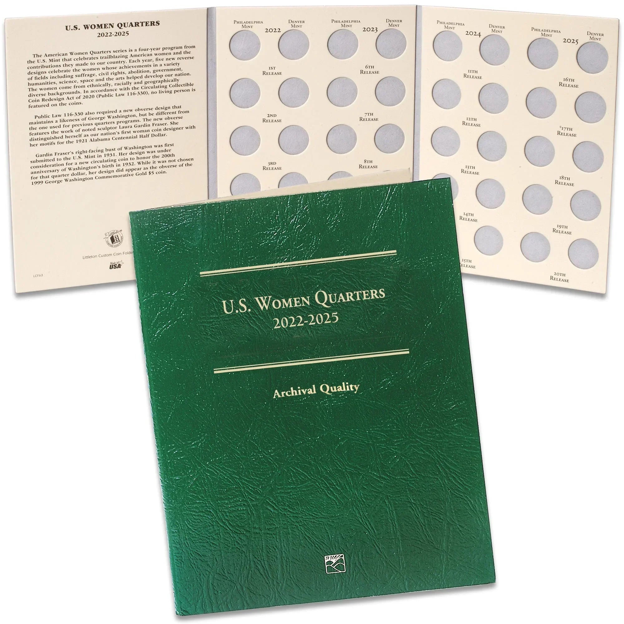 2022-2025 P&D U.S. Women Quarters Folder Littleton Coin Company