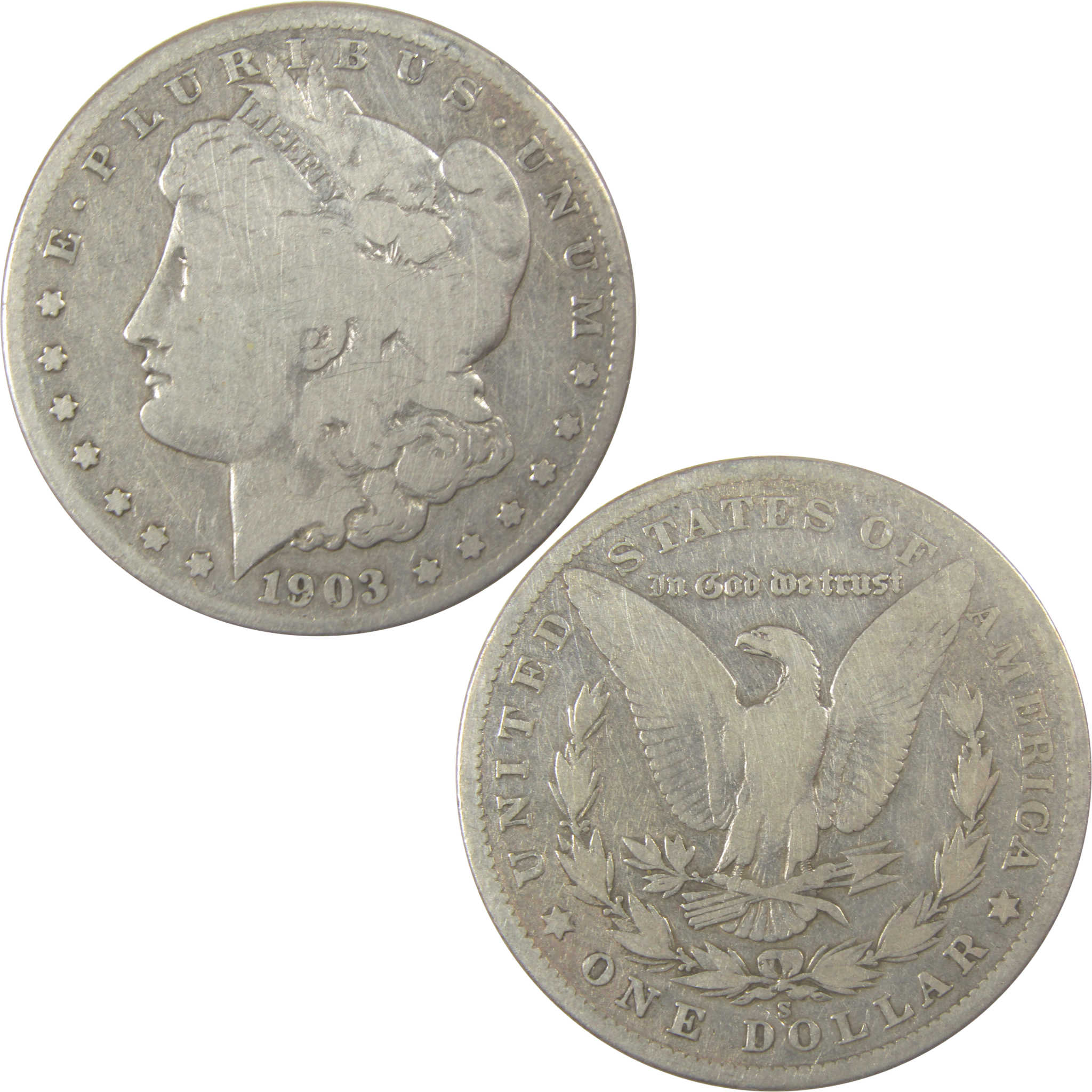 1903 S Morgan Silver Dollar VG Very Good Details $1 Coin SKU:I23384 - Morgan coin - Morgan silver dollar - Morgan silver dollar for sale - Profile Coins & Collectibles