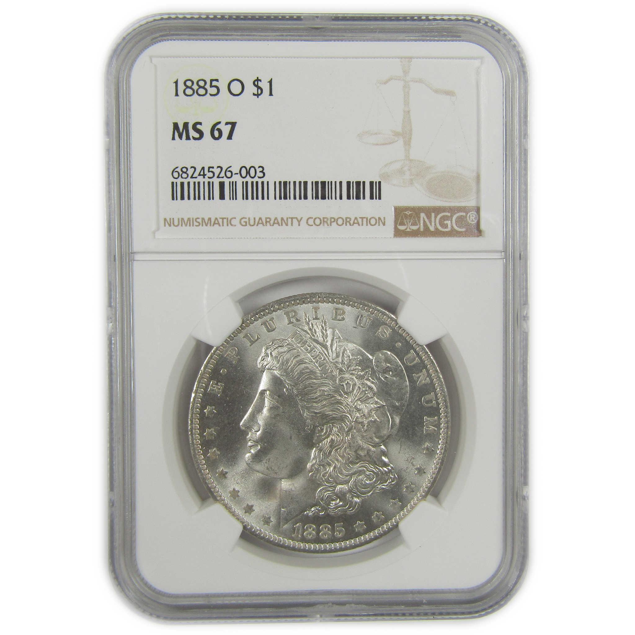 1885 O Morgan Dollar MS 67 NGC Silver Uncirculated $1 Coin SKU:I19611 - Morgan coin - Morgan silver dollar - Morgan silver dollar for sale - Profile Coins & Collectibles