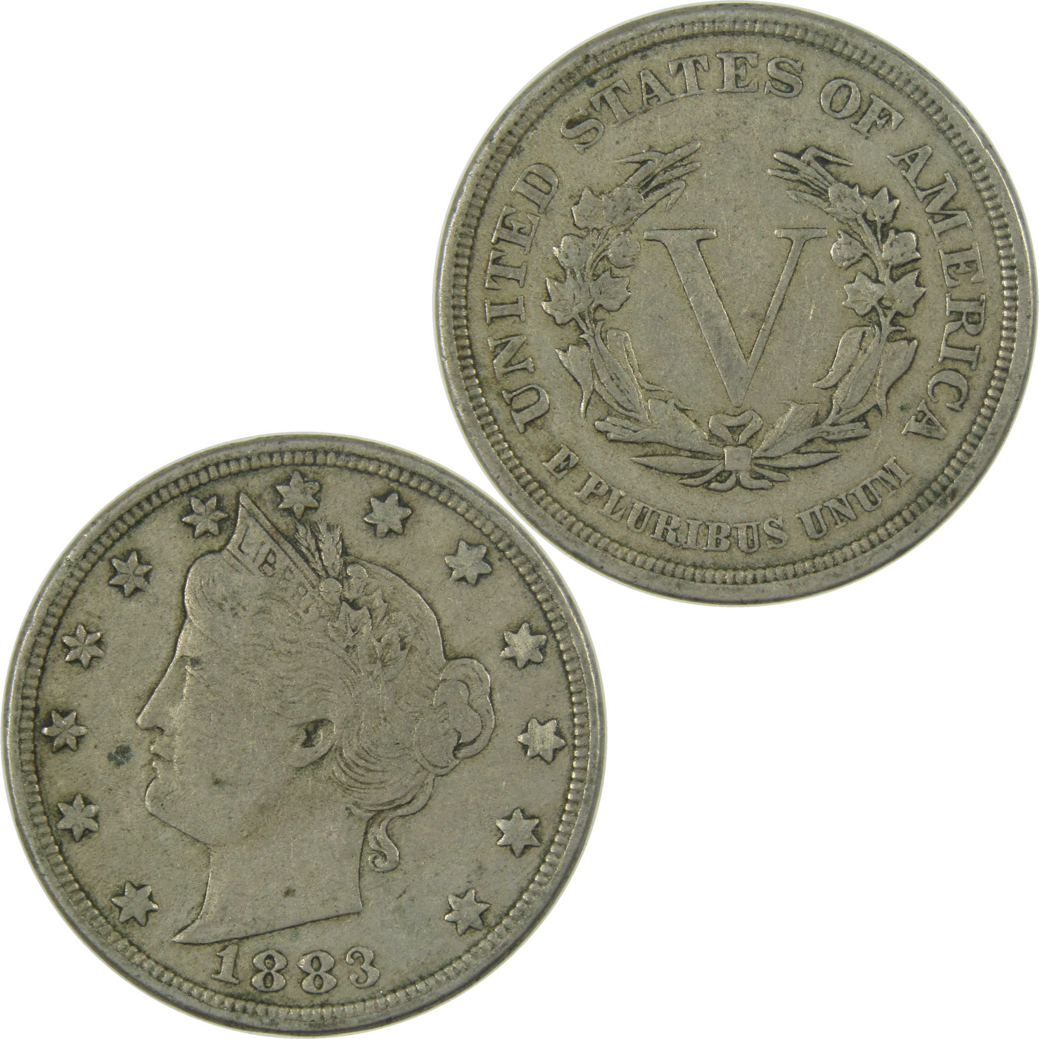 1883 No Cents Liberty Head V Nickel VF Very Fine 5c Coin SKU:I27239