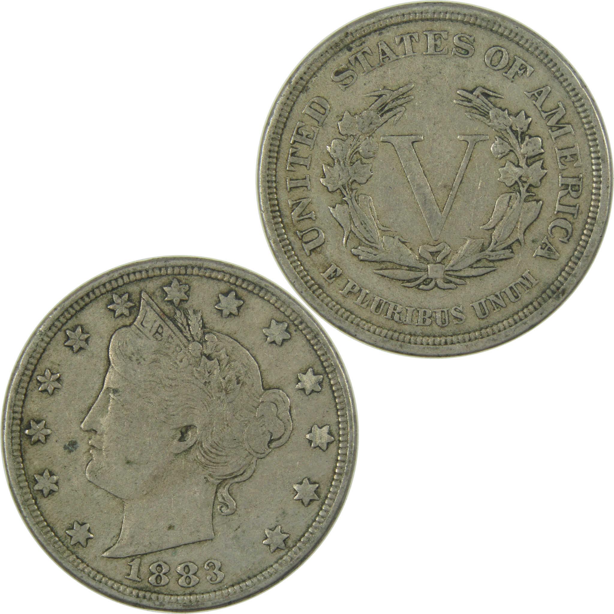 1883 No Cents Liberty Head V Nickel VF Very Fine 5c Coin SKU:I27239