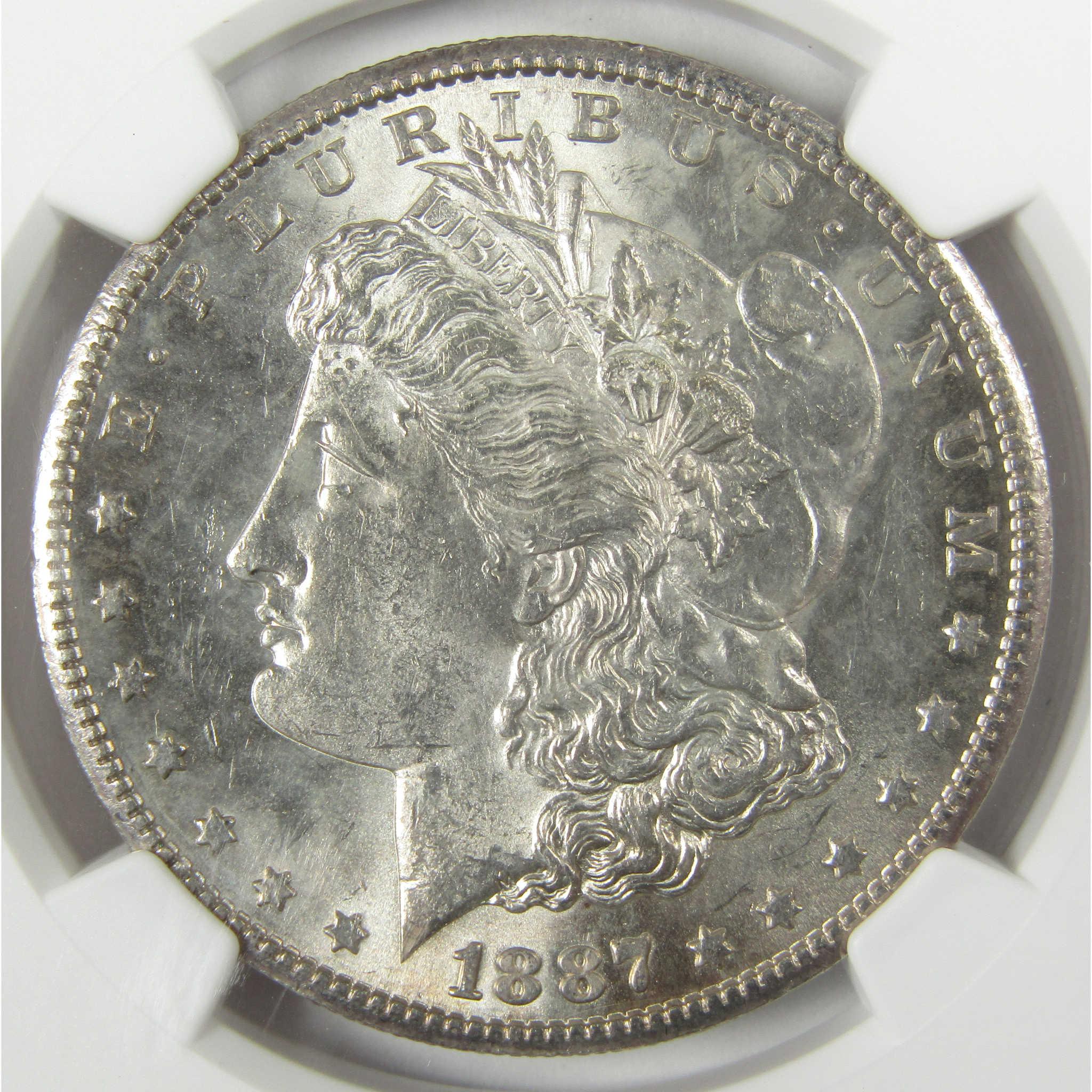 1887 S Morgan Silver Dollar Uncirculated Details NGC SKU:I27826 - Morgan coin - Morgan silver dollar - Morgan silver dollar for sale - Profile Coins & Collectibles