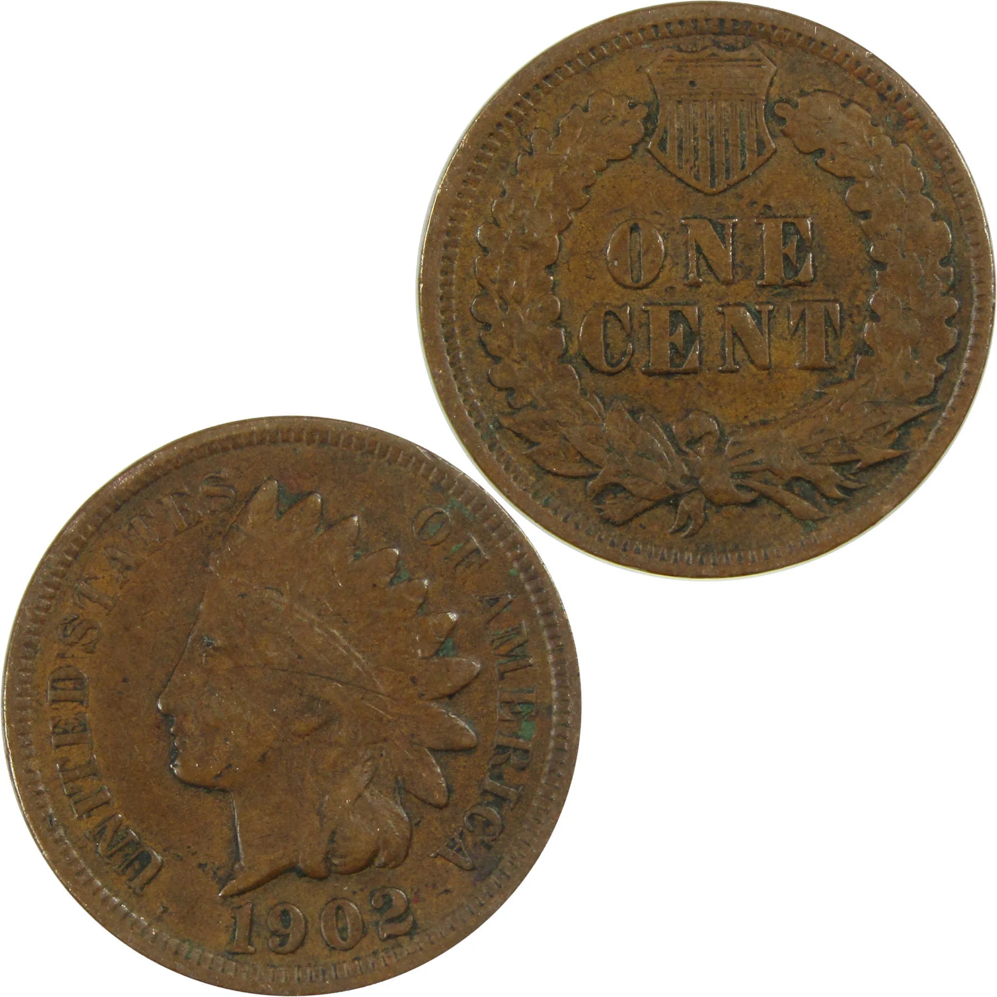 1902 Indian Head Cent VF Very Fine Penny 1c Coin SKU:I27025
