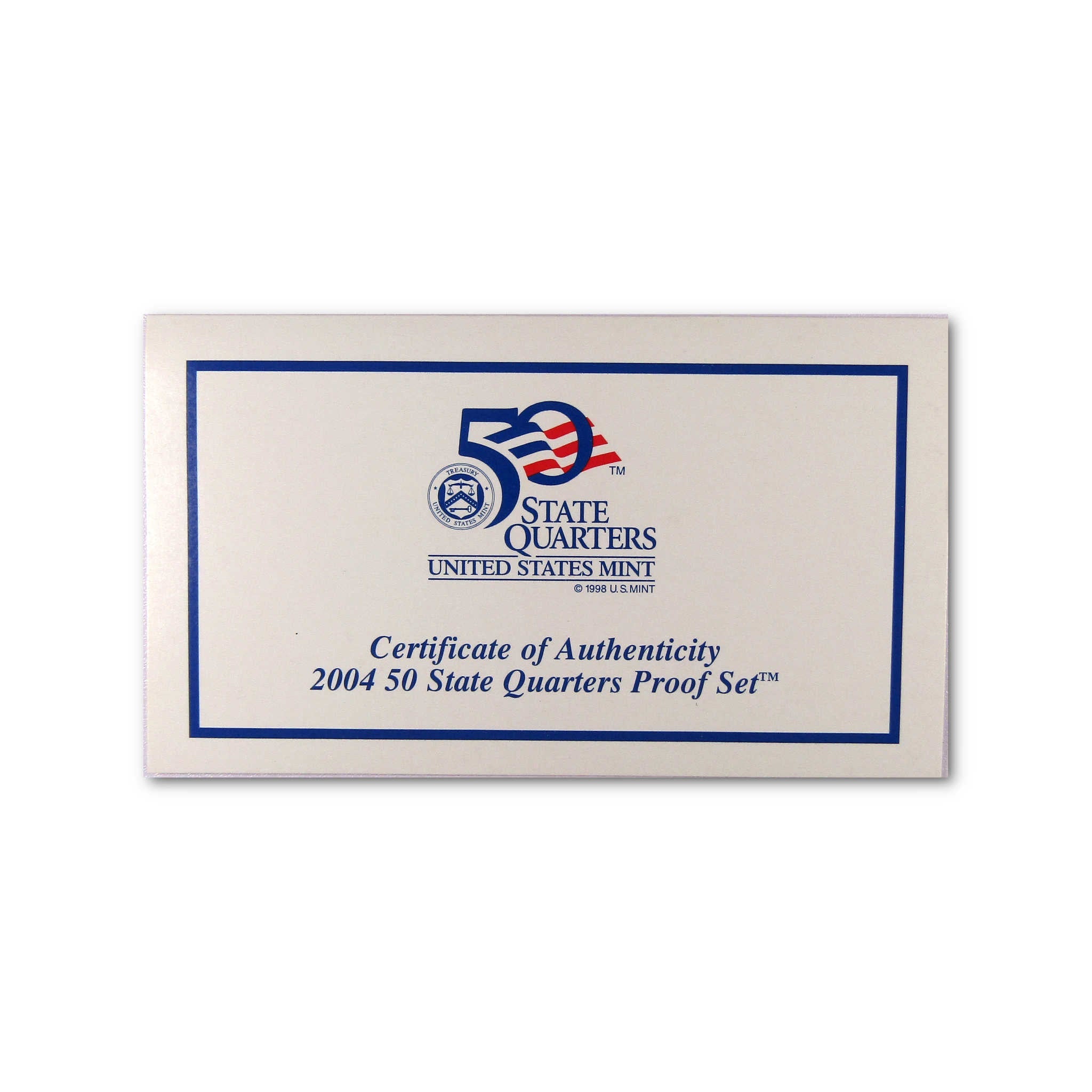 2004 State Quarter Clad Proof Set U.S. Mint Packaging OGP COA