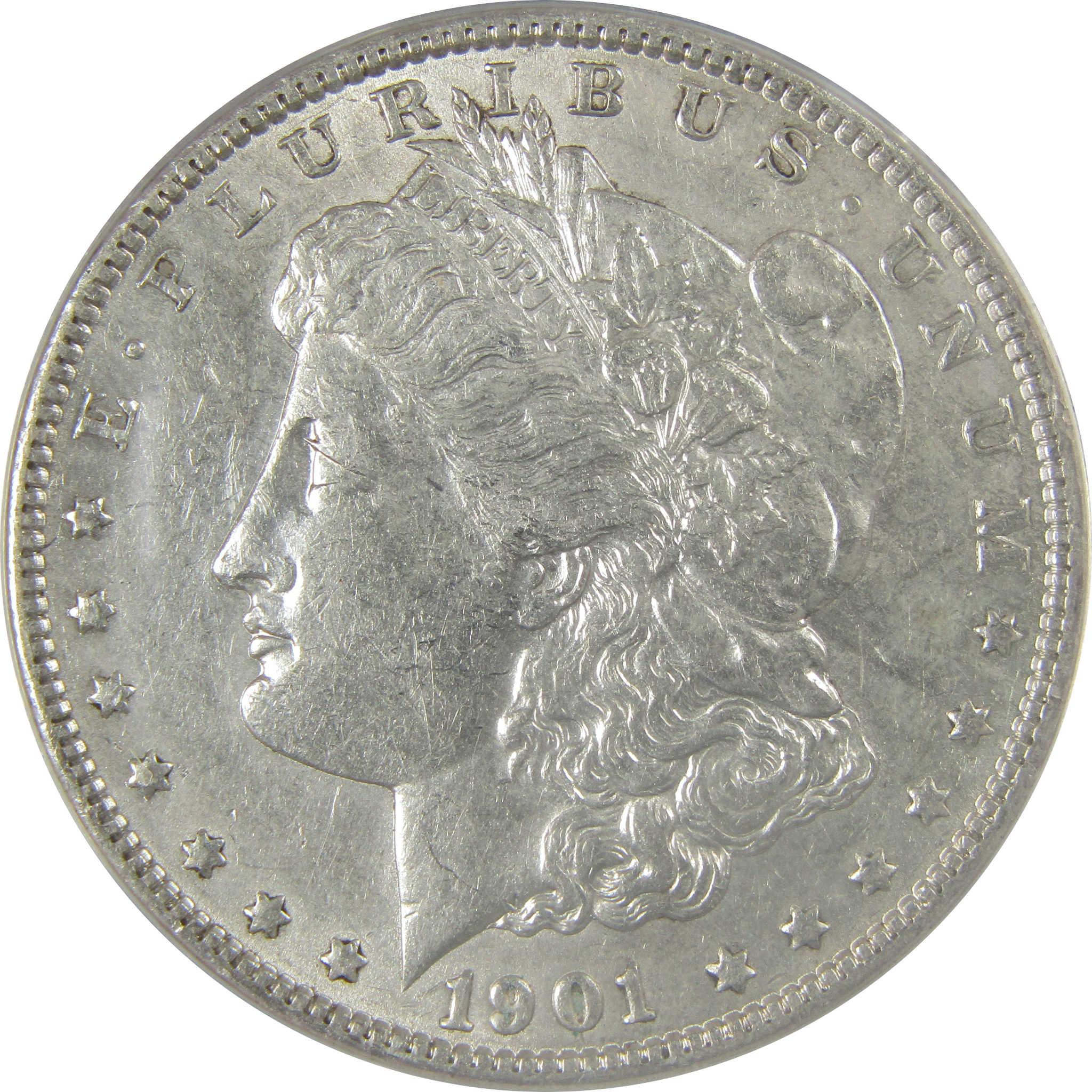 1901 Morgan Dollar AU 50 Details ANACS Silver $1 Coin SKU:I21278 - Morgan coin - Morgan silver dollar - Morgan silver dollar for sale - Profile Coins & Collectibles