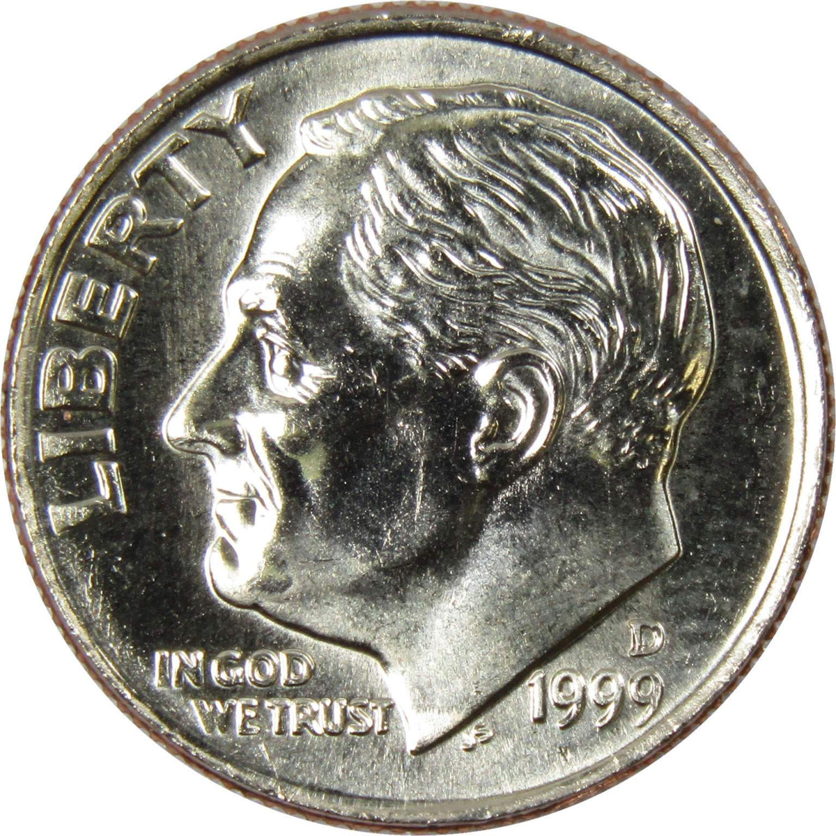 1999 D Roosevelt Dime Clad Uncirculated Mint State 10c Coin
