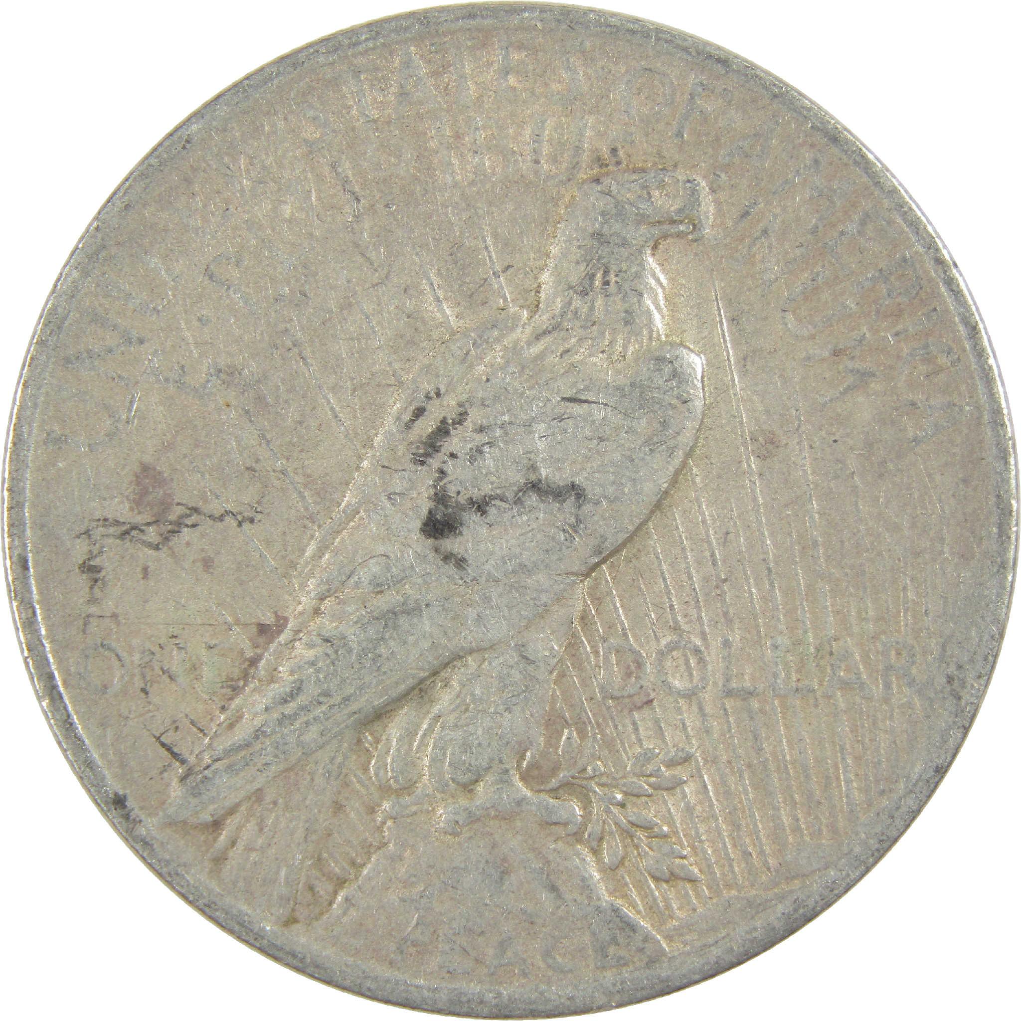 1923 Peace Dollar F Fine Silver $1 Coin