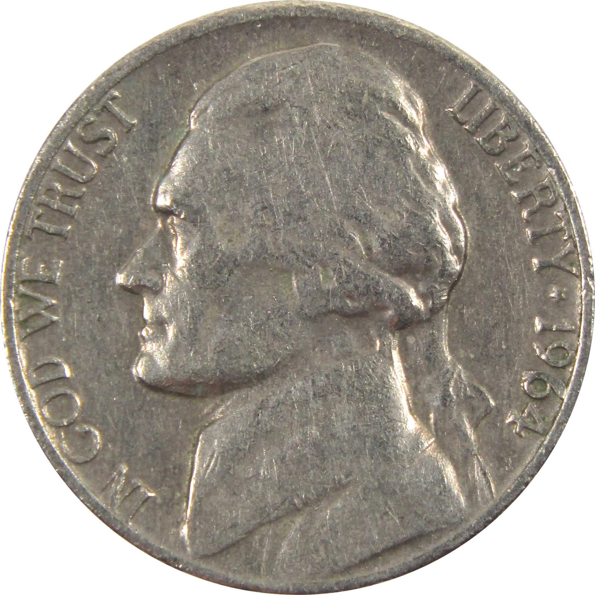 1964 Jefferson Nickel AG About Good 5c Coin