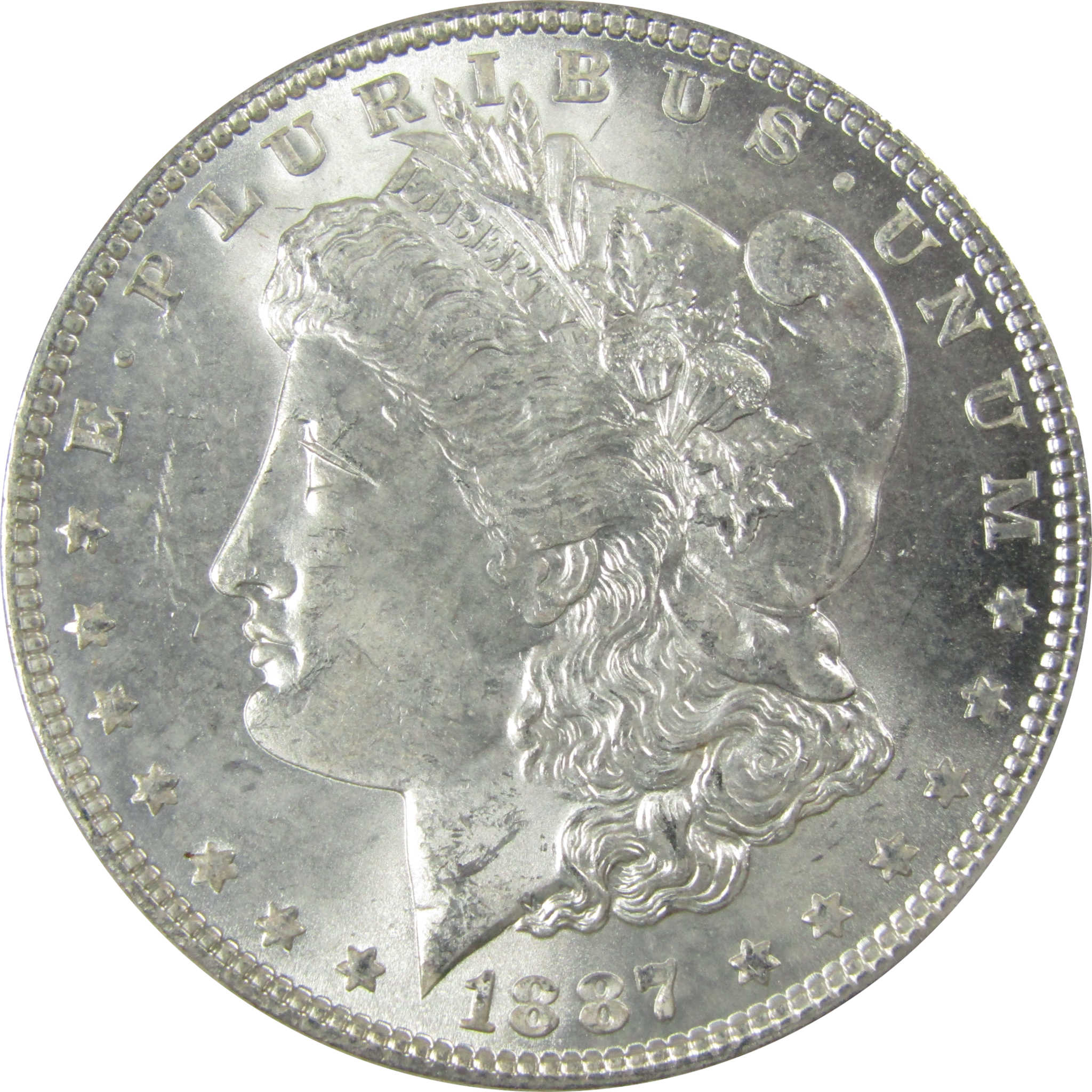 1887 Morgan Silver Dollar Uncirculated Mint State $1 Coin SKU:CP677