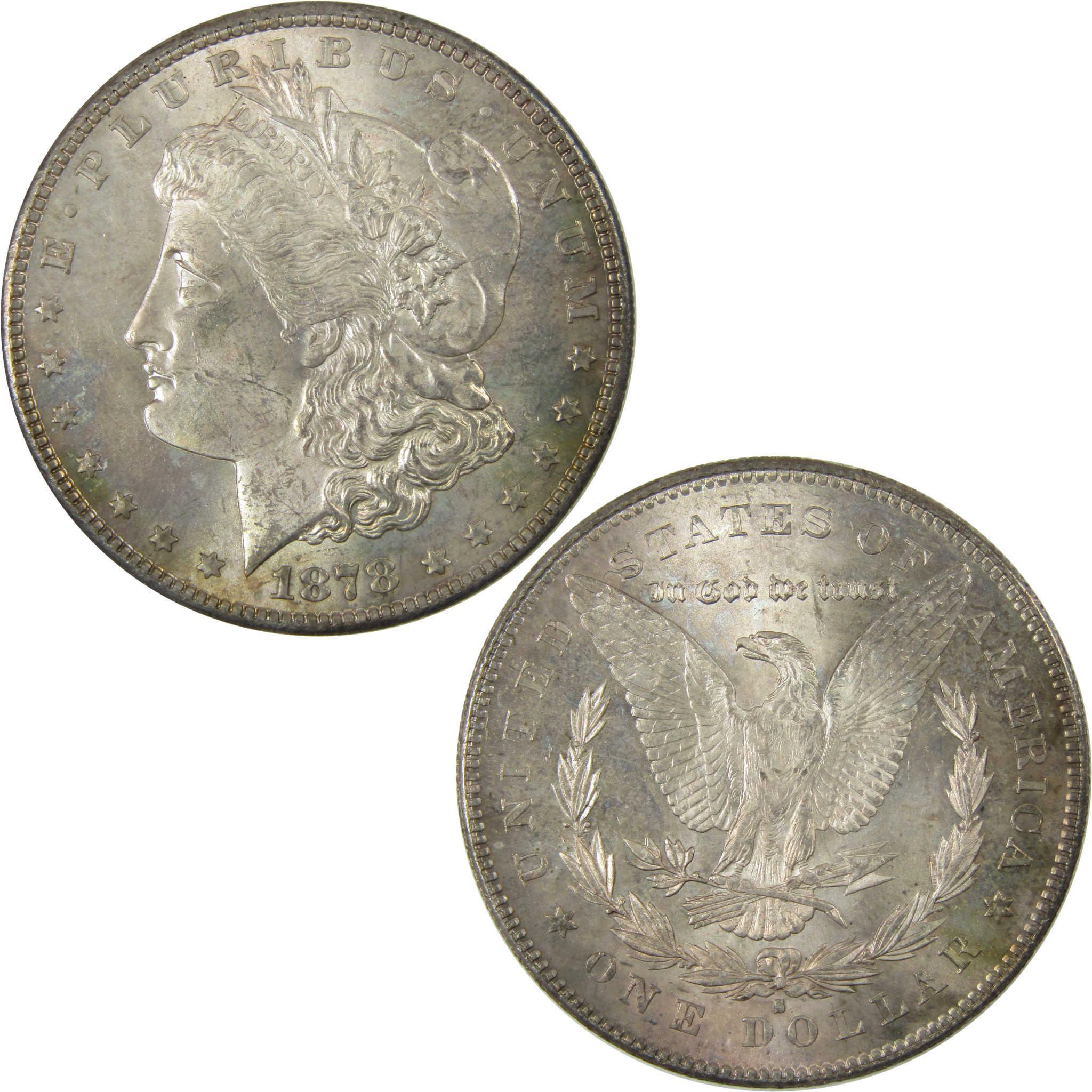1878 S Morgan Silver Dollar Uncirculated Mint State Toned SKU:I26292