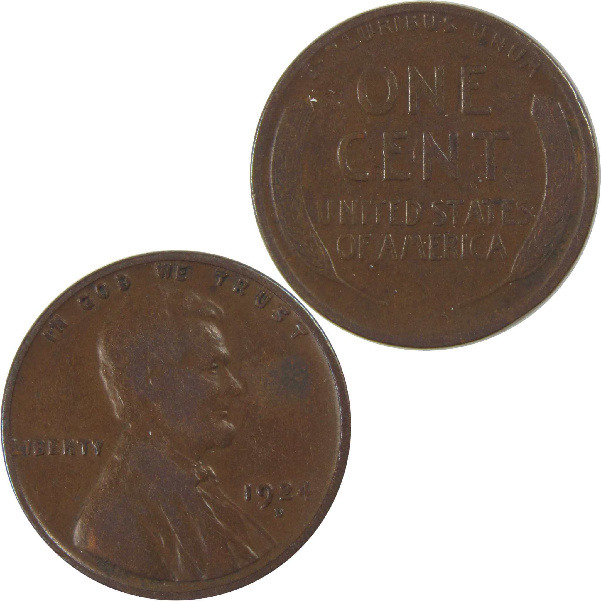 1924 D Lincoln Wheat Cent F Fine Penny 1c Coin SKU:I23768