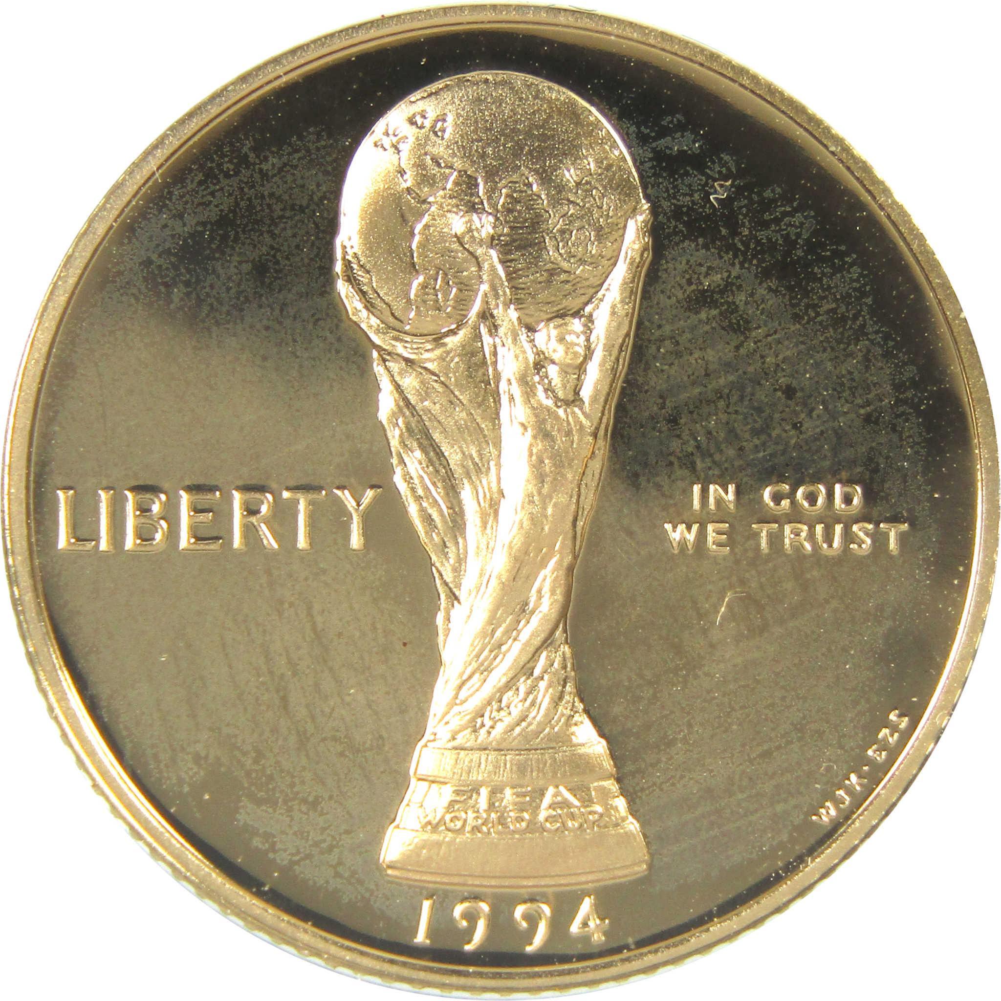 1994 W World Cup Tournament Commemorative Gold Proof $5 Coin