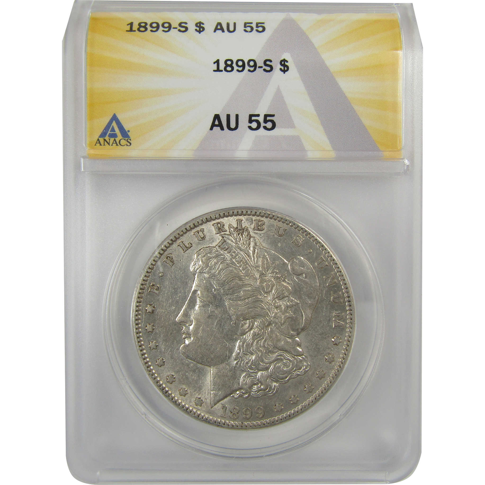 1899 S Morgan Dollar AU 55 ANACS Silver $1 Coin SKU:I20422 - Morgan coin - Morgan silver dollar - Morgan silver dollar for sale - Profile Coins & Collectibles