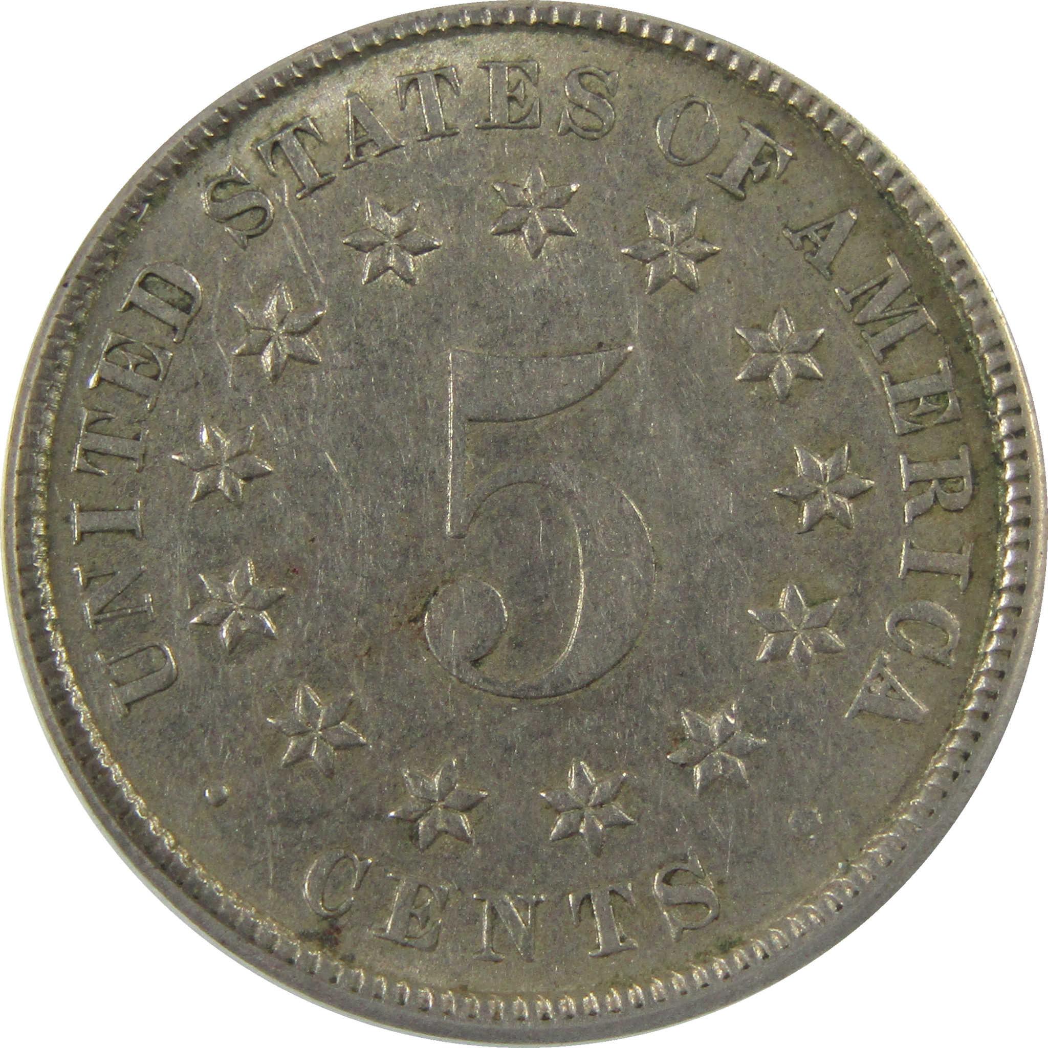 1883 Shield Nickel AU 55 ANACS 5c Coin Collectible SKU:I28025