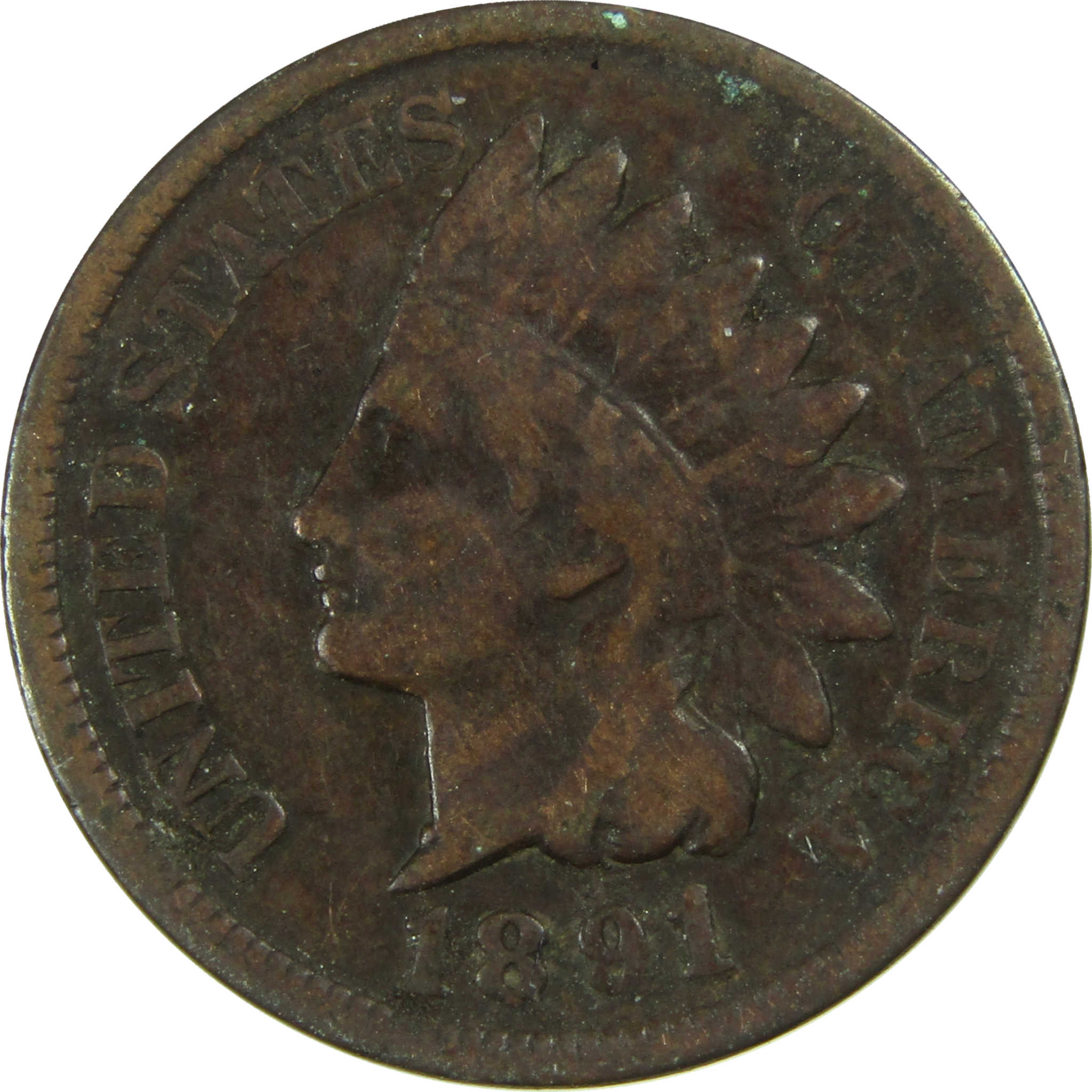 1891 Indian Head Cent G Good Penny 1c Coin SKU:I27017