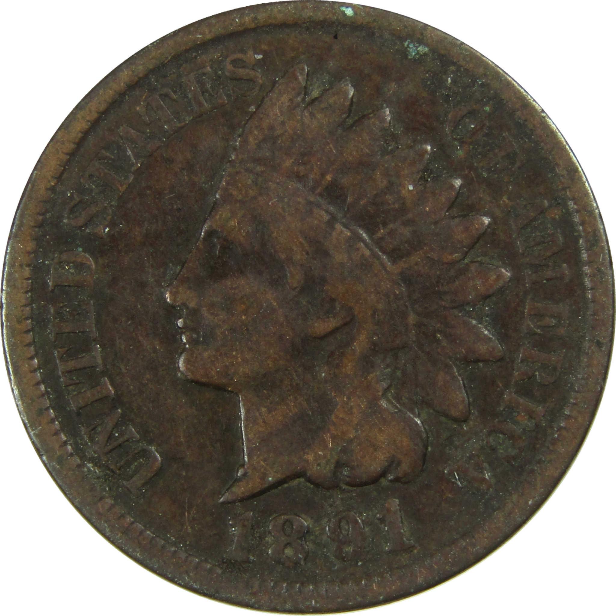 1891 Indian Head Cent G Good Penny 1c Coin SKU:I27017