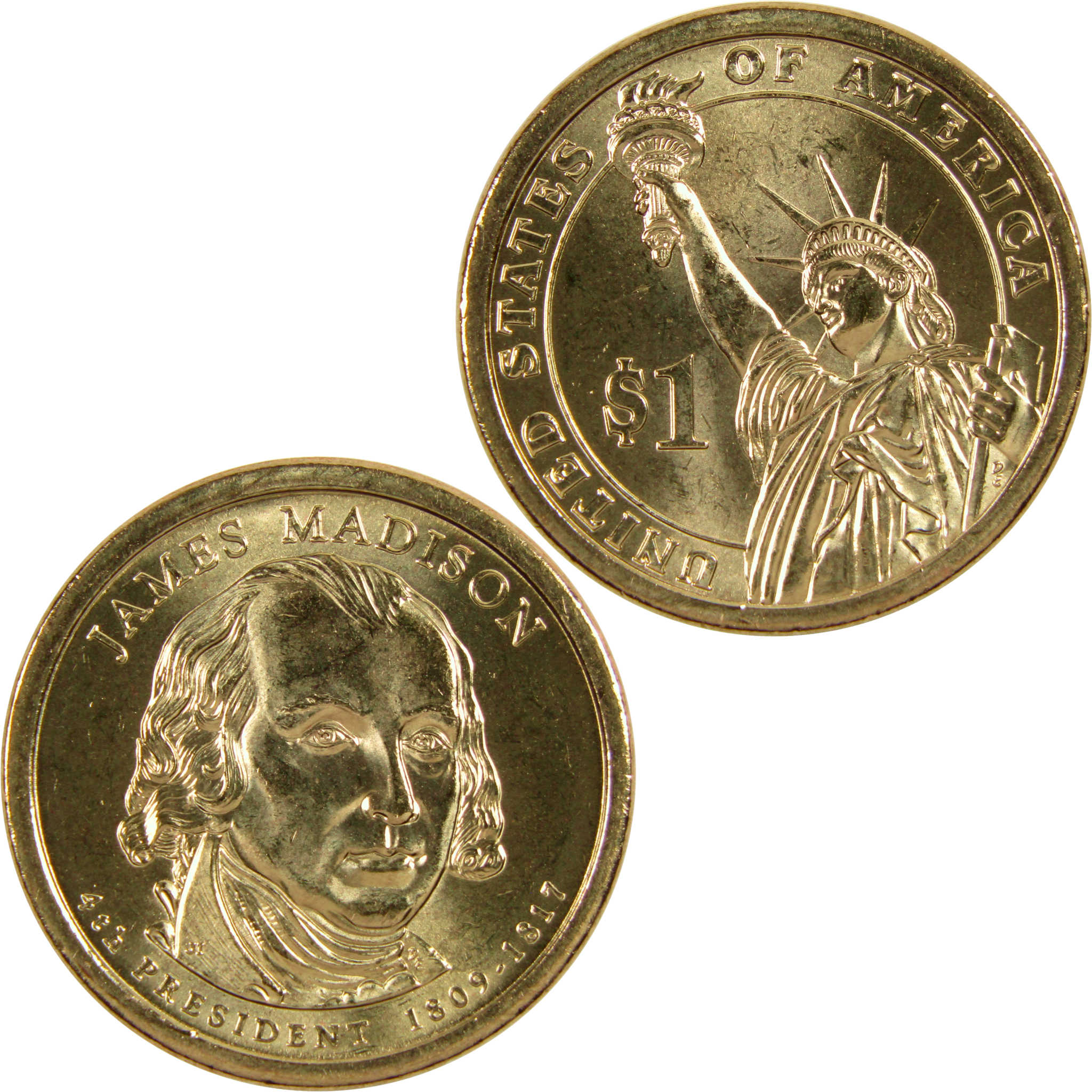 2007 D James Madison Presidential Dollar BU Uncirculated $1 Coin