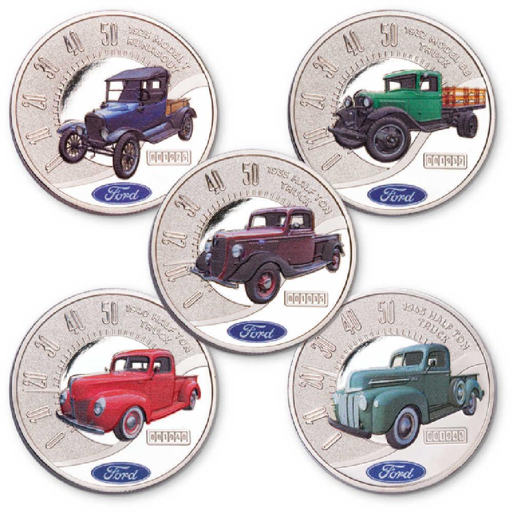 2025 Liberia 50 Years of Ford Trucks 10 Coin Collection with Folder