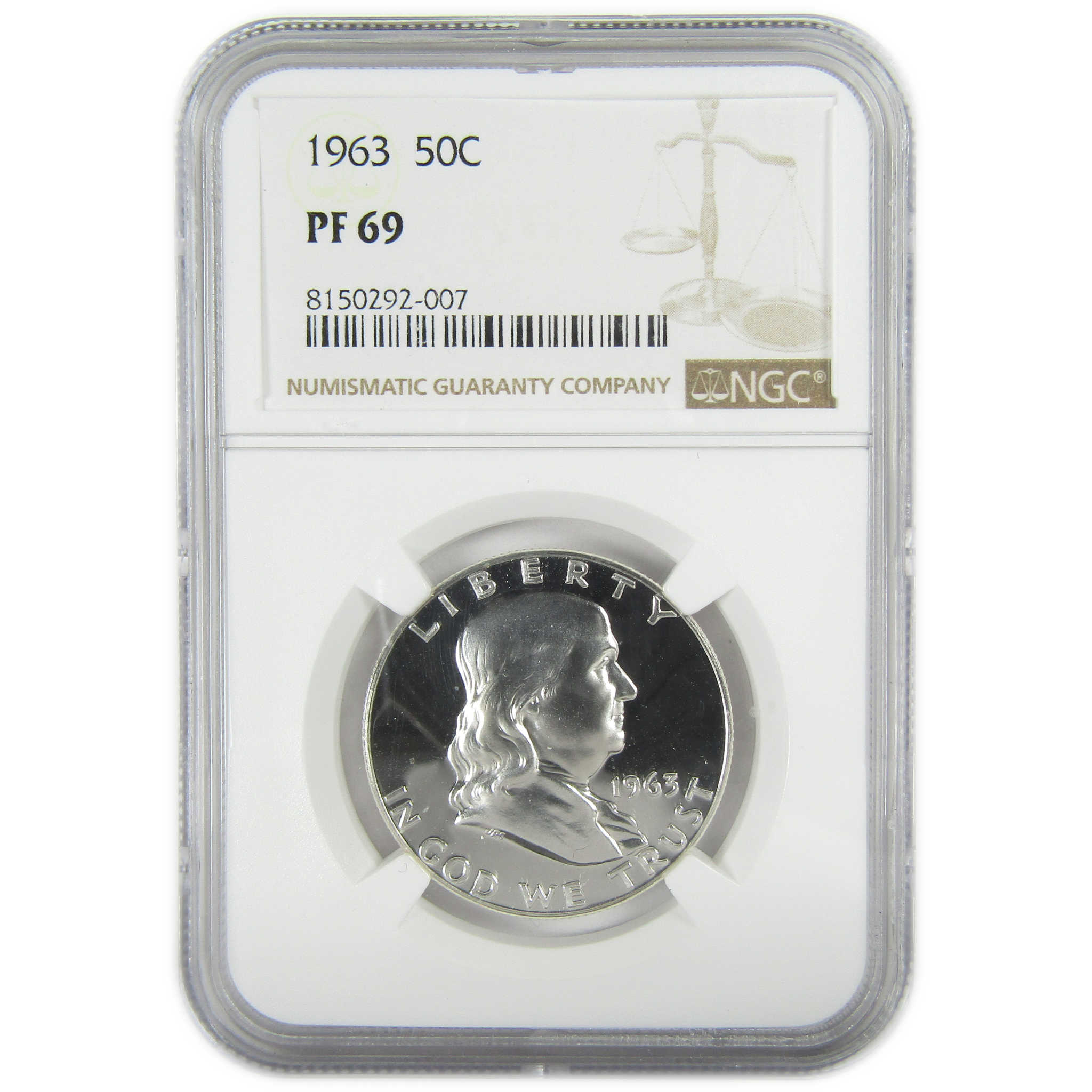 1963 Franklin Silver Half Dollar PF 69 NGC Proof 50c Coin SKU:I27386