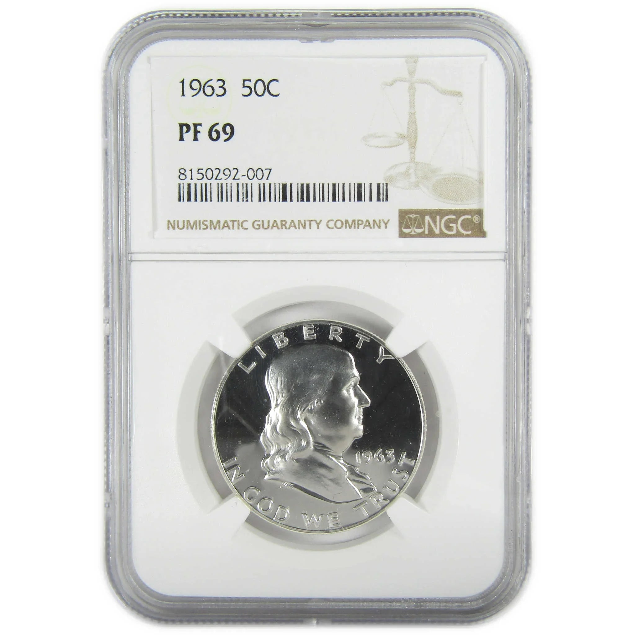 1963 Franklin Silver Half Dollar PF 69 NGC Proof 50c Coin SKU:I27386