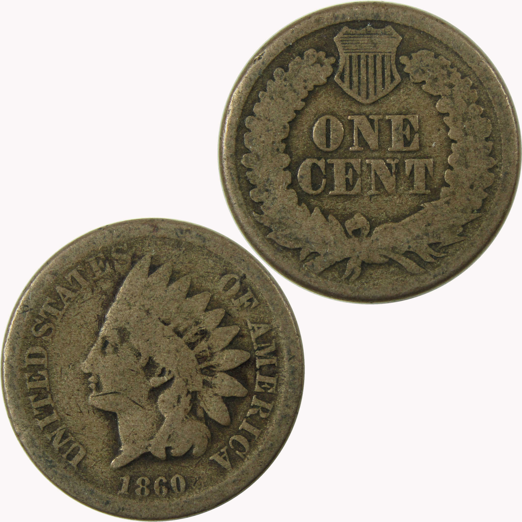 1860 Indian Head Cent G Good Penny 1c Coin Collectible SKU:CP1246