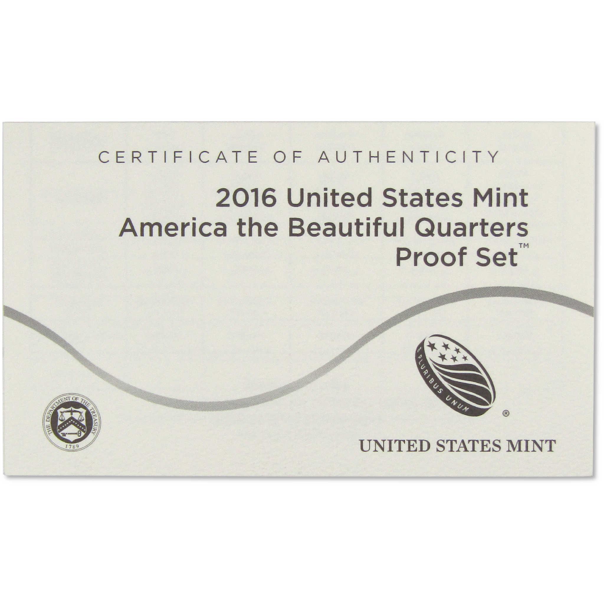 2016 America the Beautiful Quarter Clad Proof Set U.S. Mint OGP COA