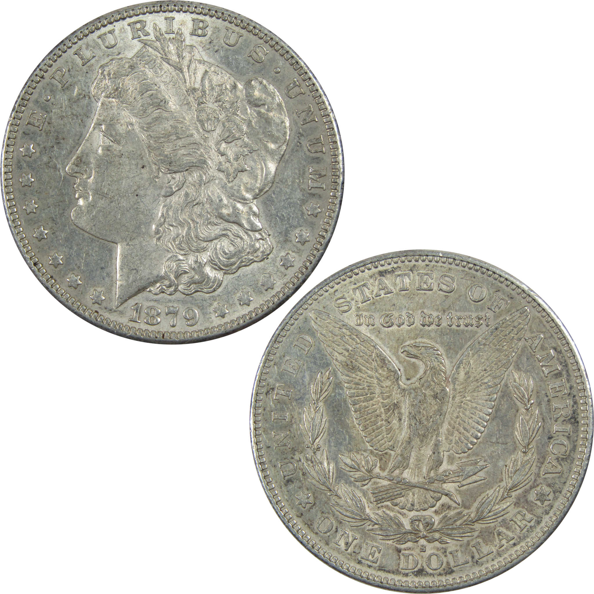 1879 S Rev 78 Morgan Dollar AU About Uncirculated Silver $1 SKU:I13458 - Morgan coin - Morgan silver dollar - Morgan silver dollar for sale - Profile Coins & Collectibles