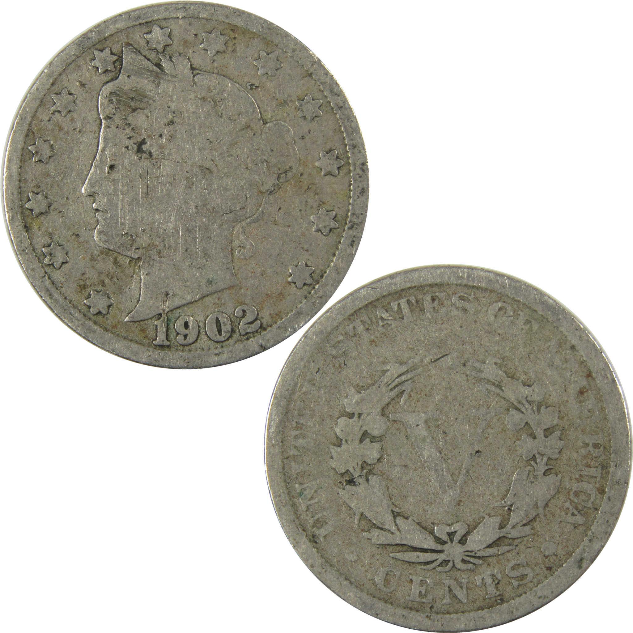 1902 Liberty Head V Nickel G Good 5c Coin SKU:I27215