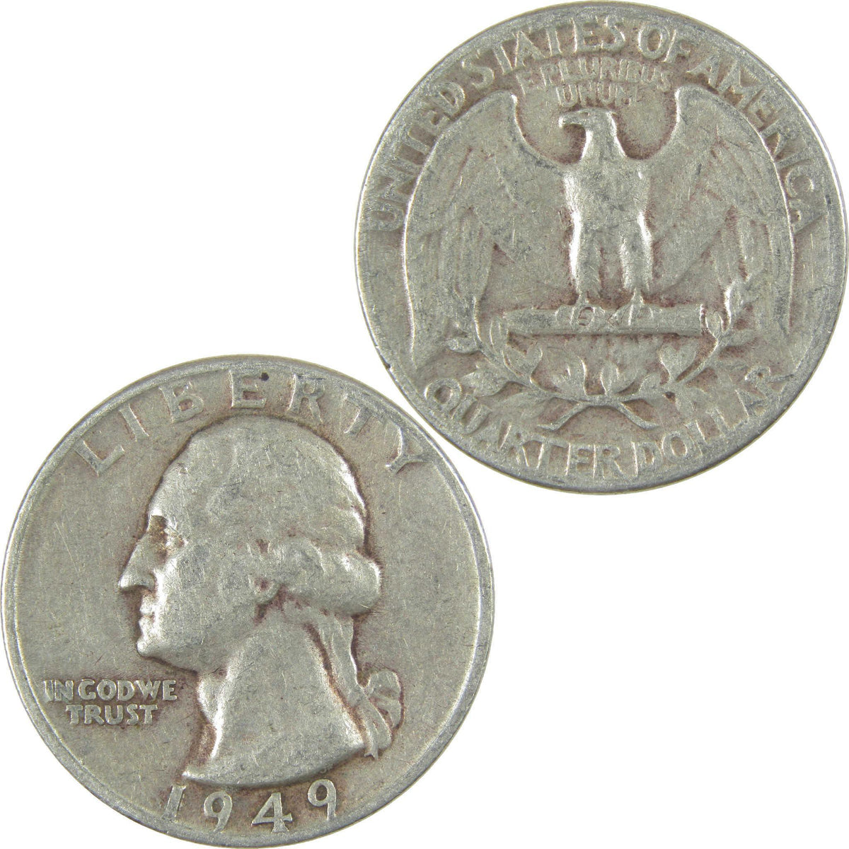 1949 Washington Silver Quarter VG Very Good 25c Coin Collectible