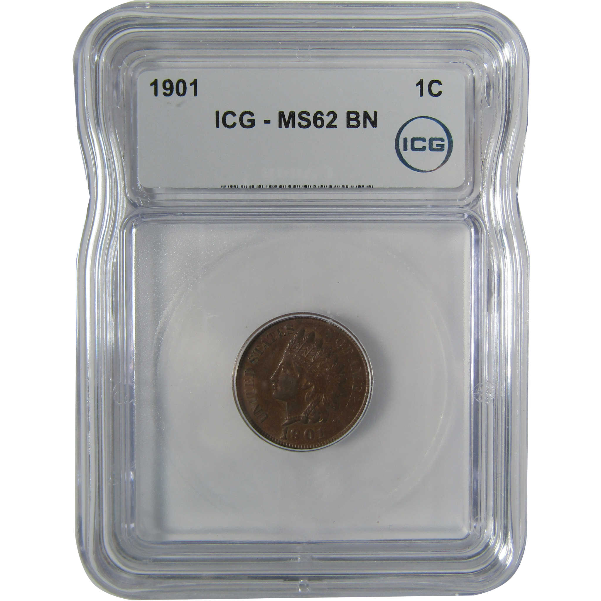 1901 Indian Head Cent MS 62 BN ICG Penny Uncirculated SKU:I22936