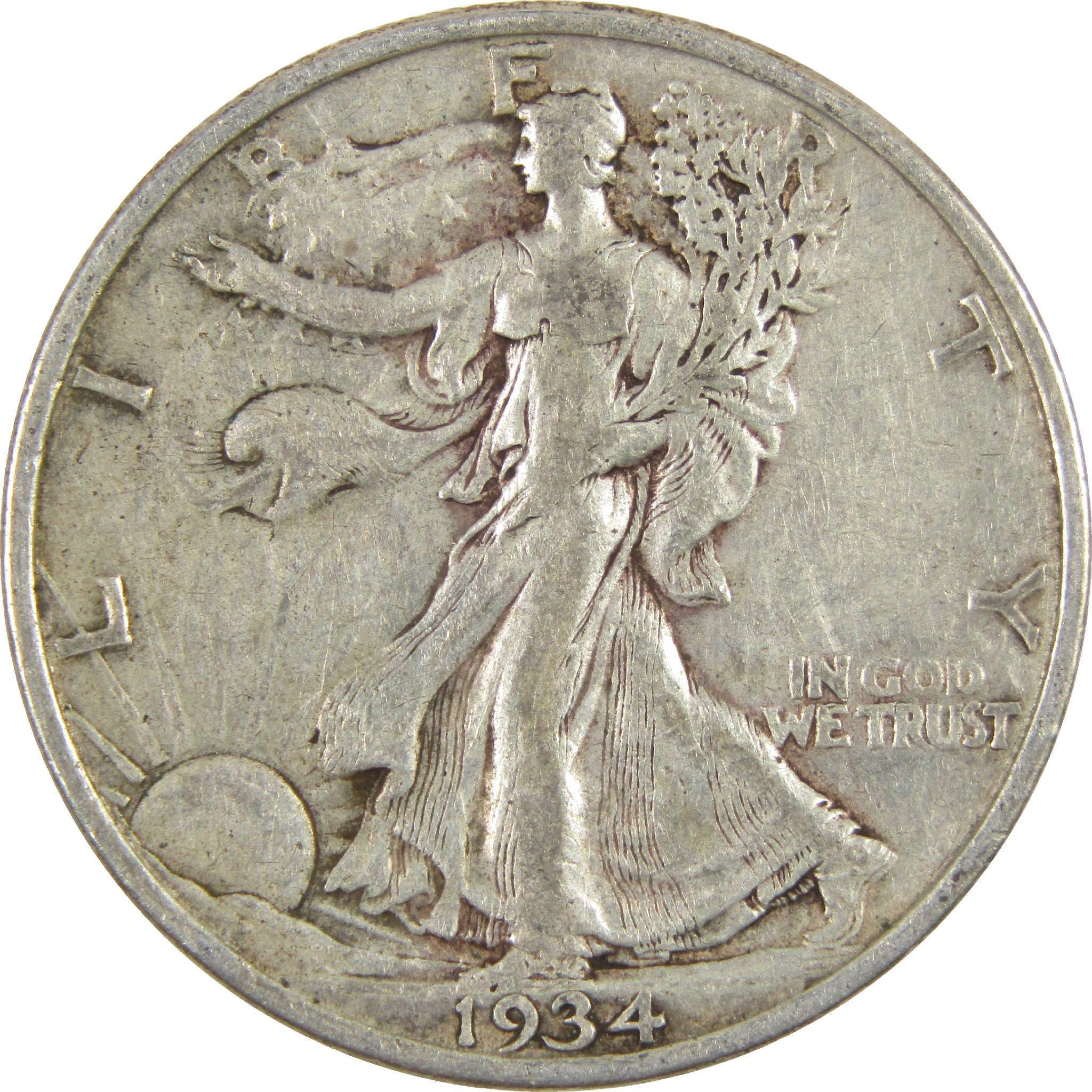 1934 Liberty Walking Half Dollar VF Very Fine Silver 50c Coin
