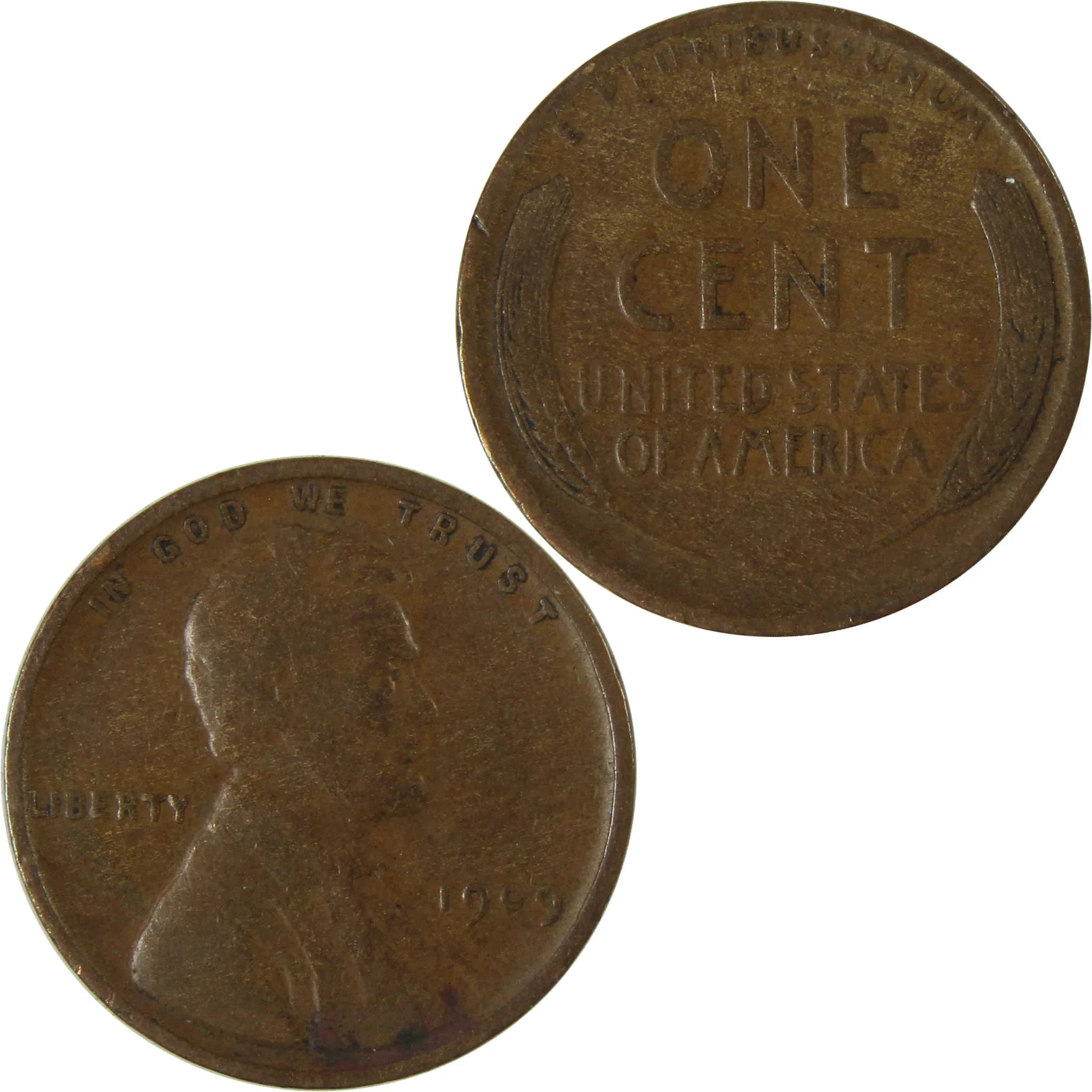 1909 Lincoln Wheat Cent F Fine Penny 1c Coin Collectible SKU:I26756
