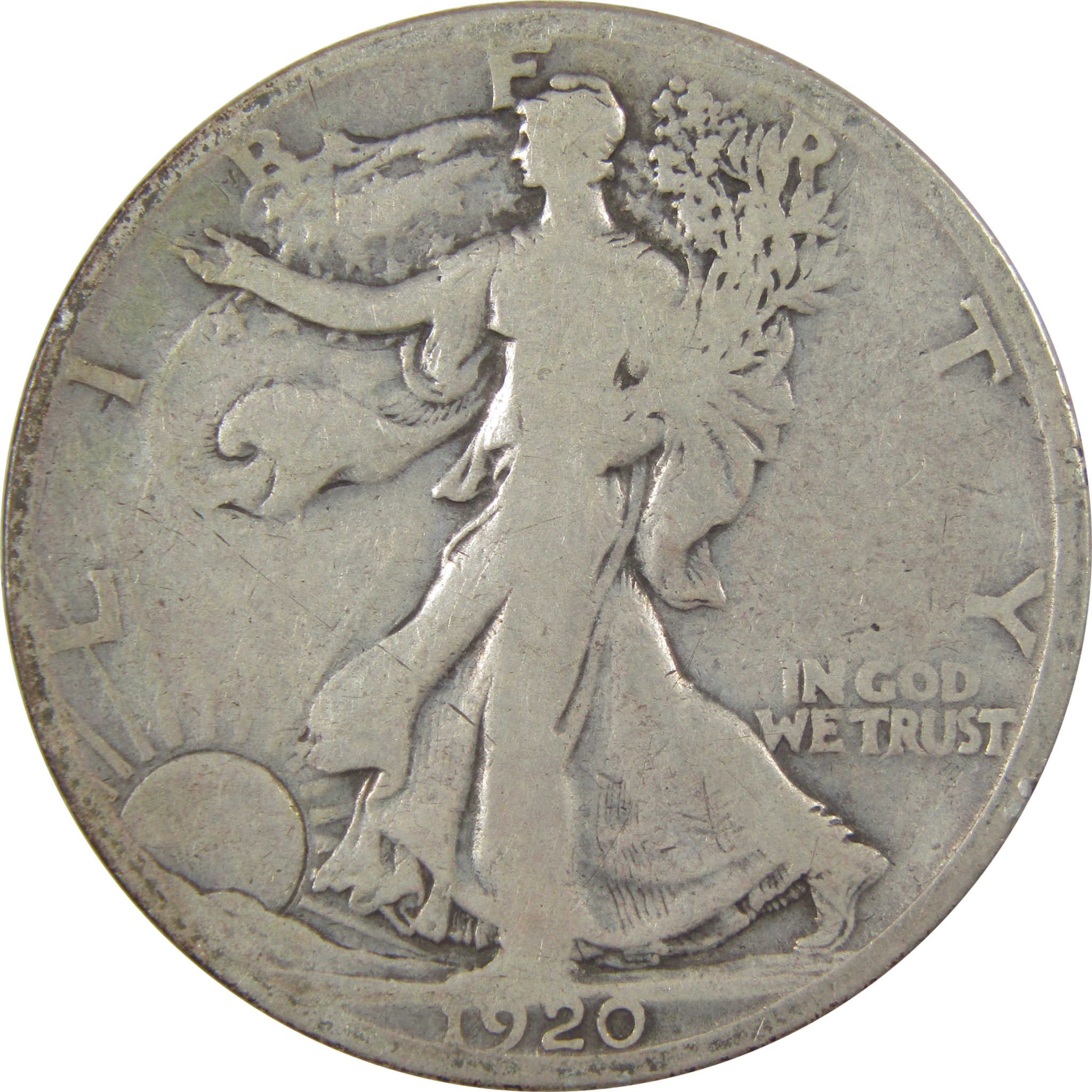 1920 S Liberty Walking Silver Half Dollar AG About Good SKU:I24147