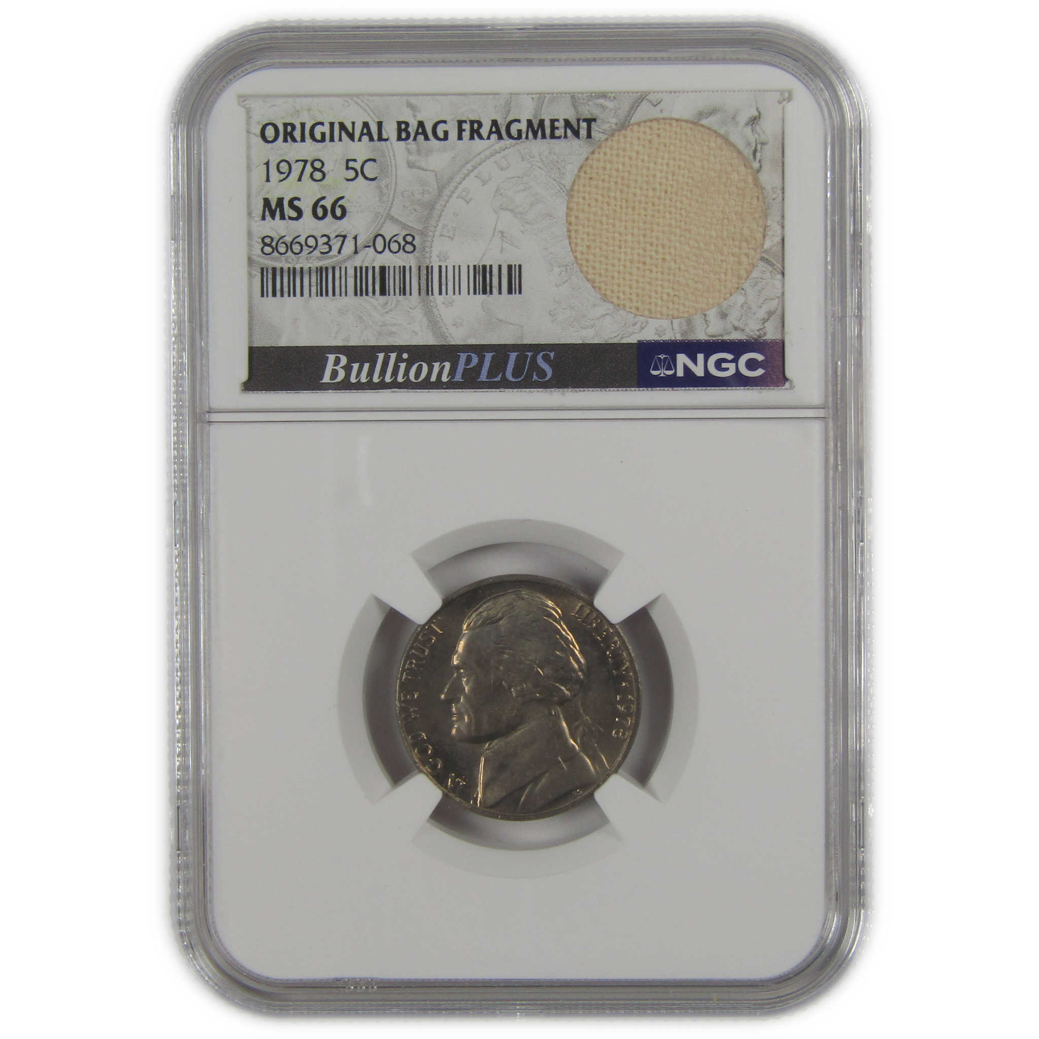 1978 Jefferson Nickel MS 66 NGC Original Bag Fragment SKU:I23512