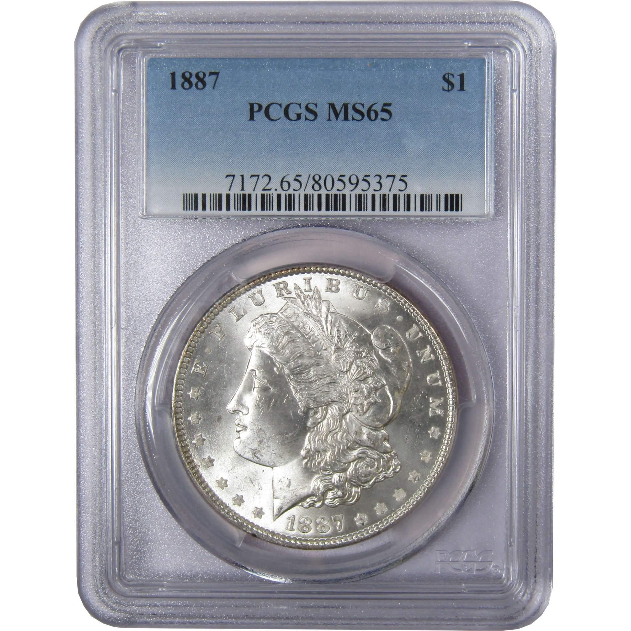 1887 Morgan Dollar MS 65 PCGS Silver Uncirculated $1 Coin - Morgan coin - Morgan silver dollar - Morgan silver dollar for sale - Profile Coins & Collectibles