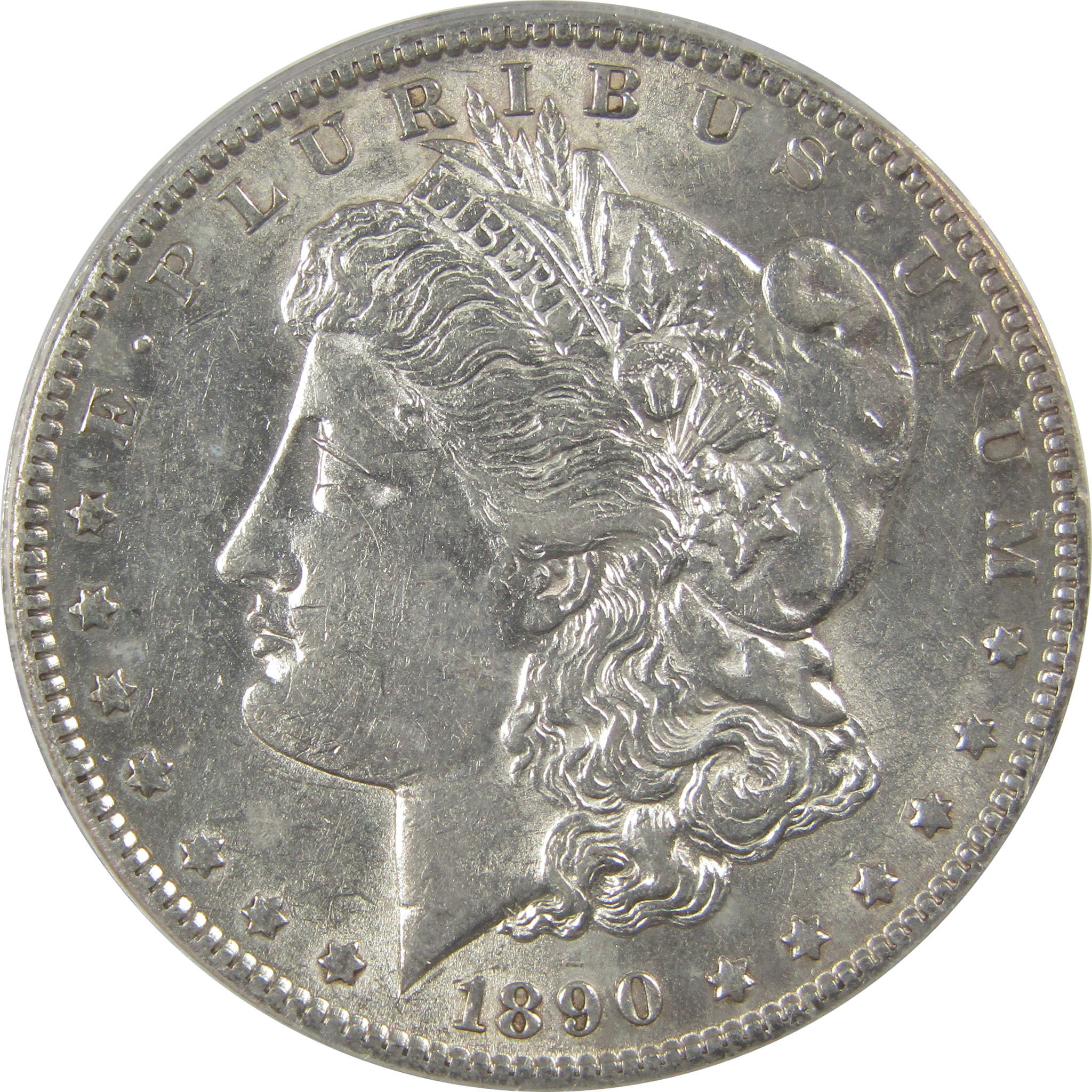 1890 S Morgan Dollar AU 50 ANACS Silver $1 Coin SKU:I22147 - Morgan coin - Morgan silver dollar - Morgan silver dollar for sale - Profile Coins & Collectibles