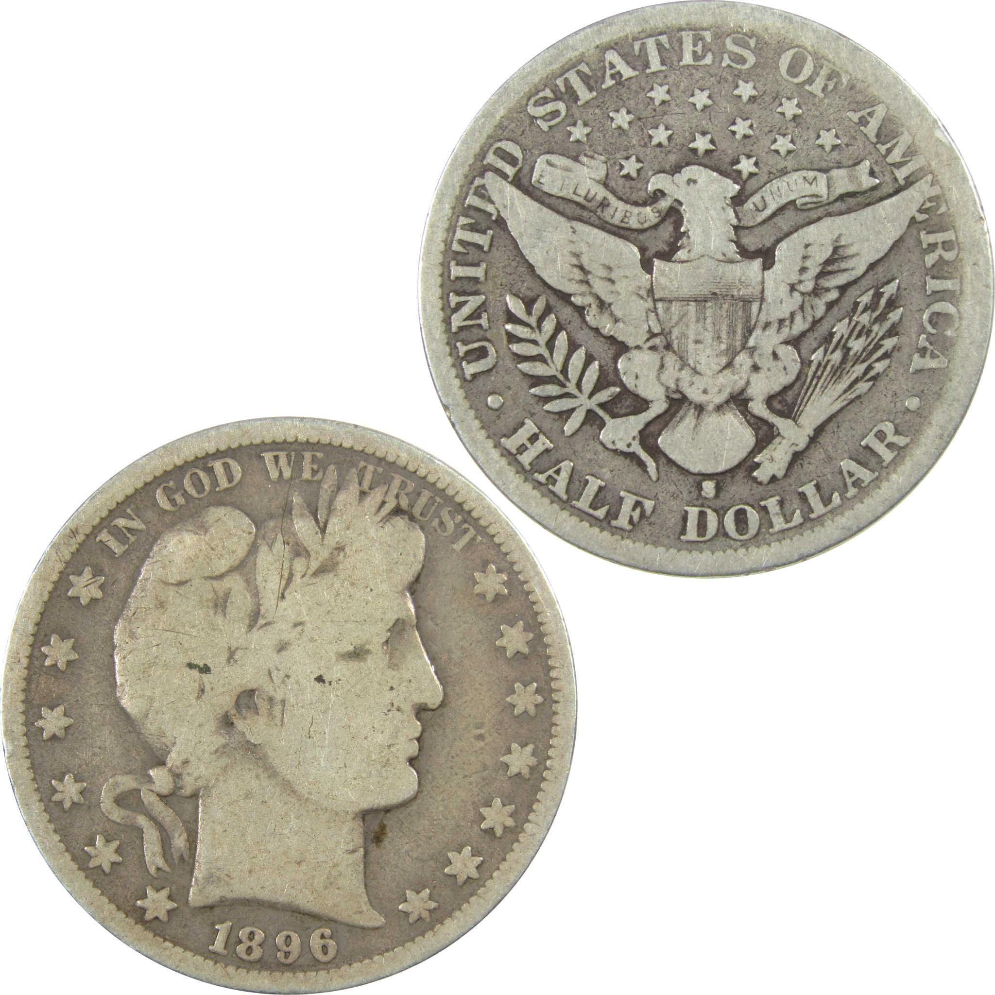 1896 S Barber Silver Half Dollar VG Very Good 50c Coin SKU:I24973