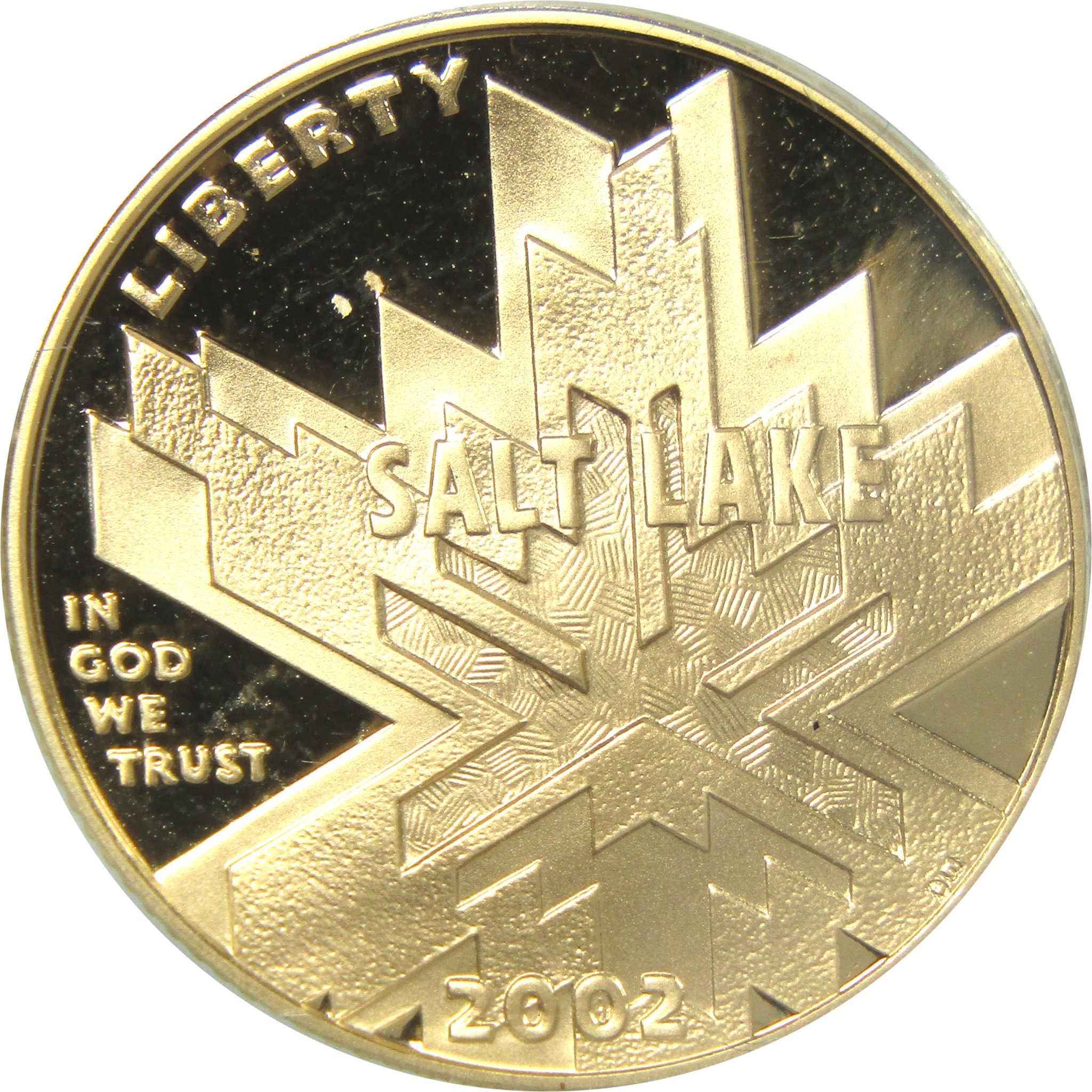 2002 W Salt Lake City Olympic Games Commemorative Gold Proof $5 Coin