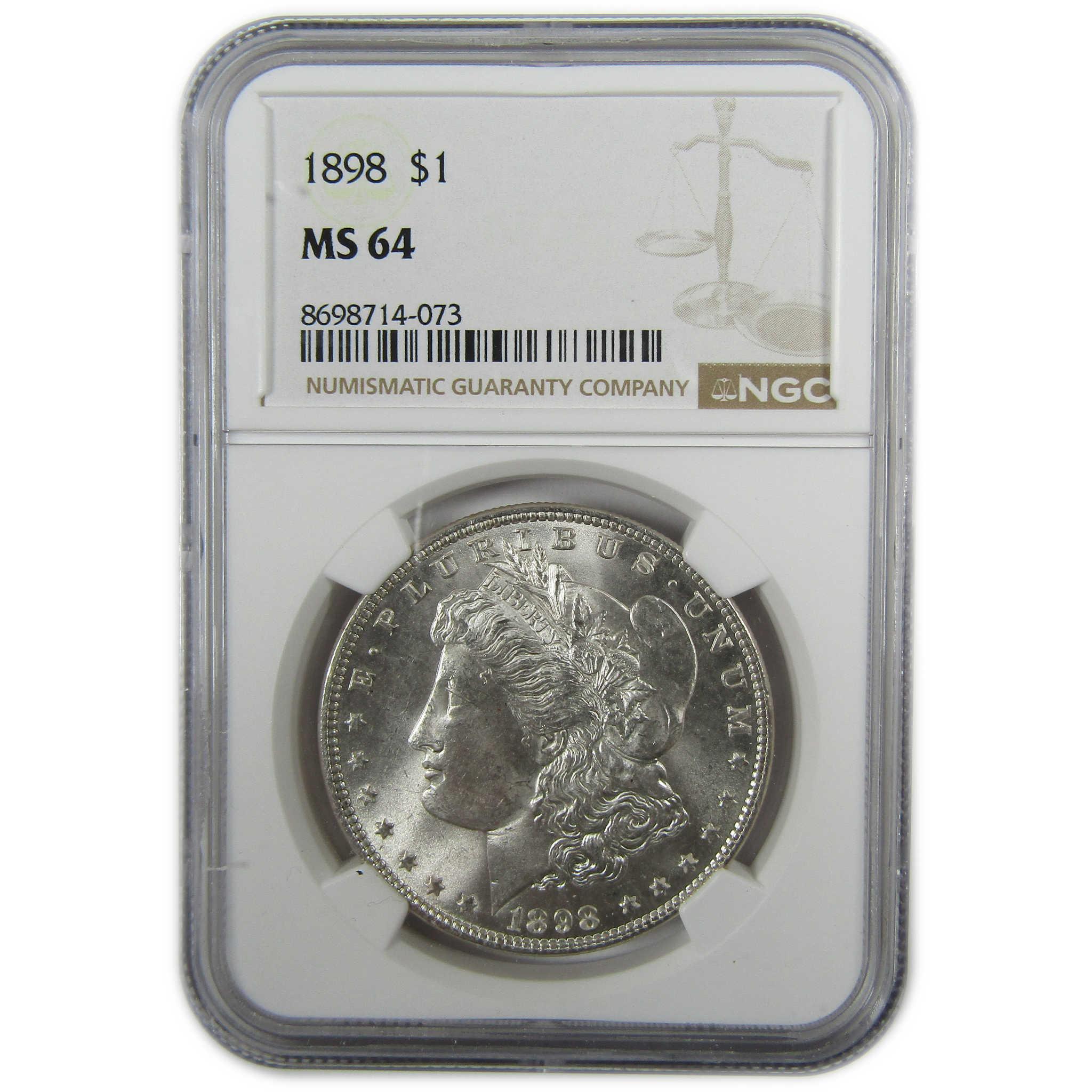 1898 Morgan Silver Dollar MS 64 NGC Uncirculated $1 Coin SKU:I27896 - Morgan coin - Morgan silver dollar - Morgan silver dollar for sale - Profile Coins & Collectibles