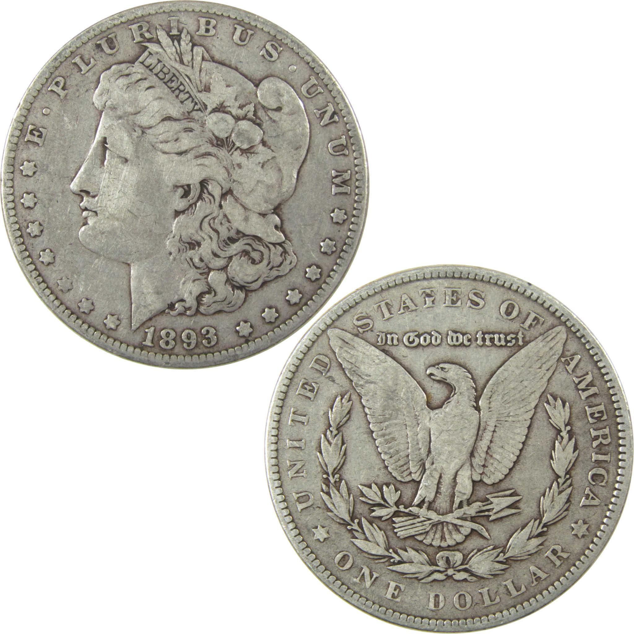 1893 Morgan Silver Dollar F Fine $1 Coin Collectible SKU:I25265 - Morgan coin - Morgan silver dollar - Morgan silver dollar for sale - Profile Coins & Collectibles