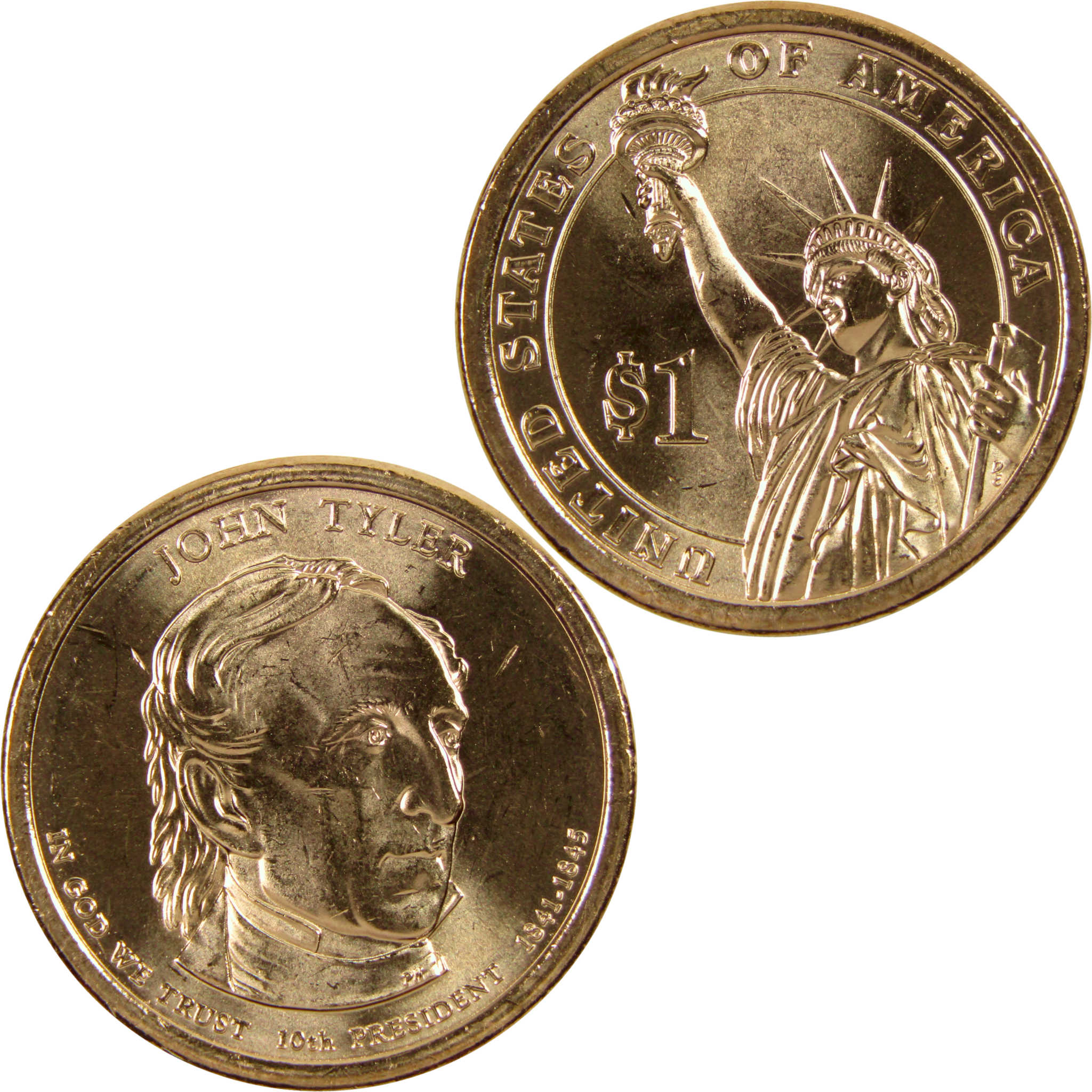 2009 D John Tyler Presidential Dollar BU Uncirculated $1 Coin