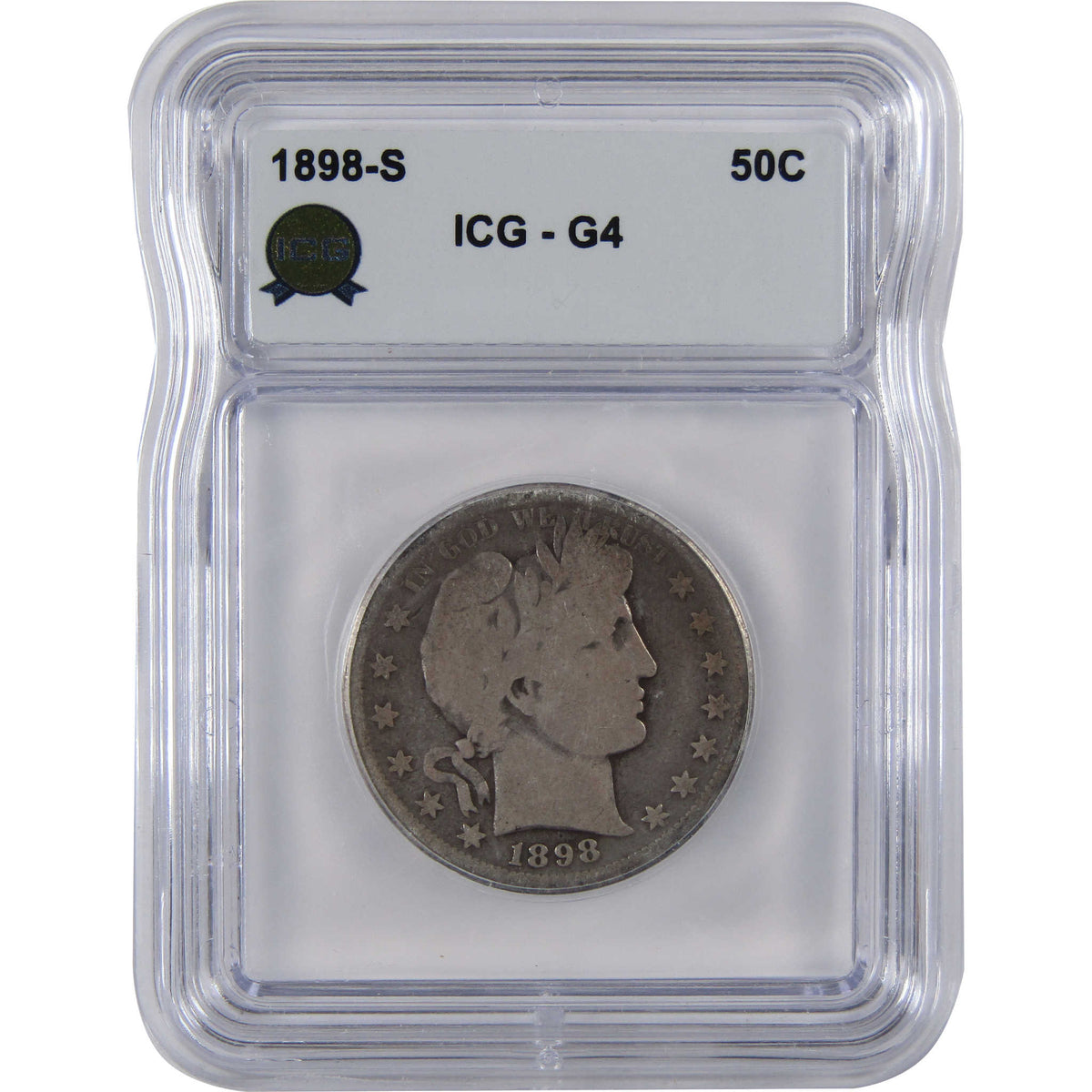 1898 S Barber Silver Half Dollar G 4 ICG 50c Coin SKU:I29077