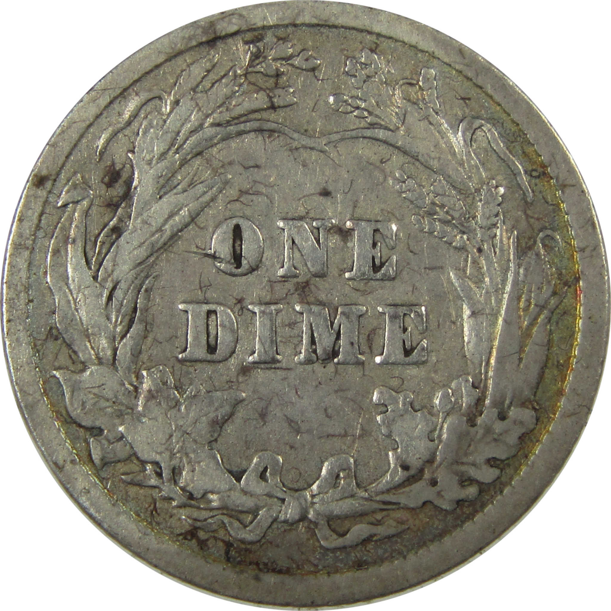 1914 Barber Silver Dime F Fine 10c Coin Collectible SKU:CP1349
