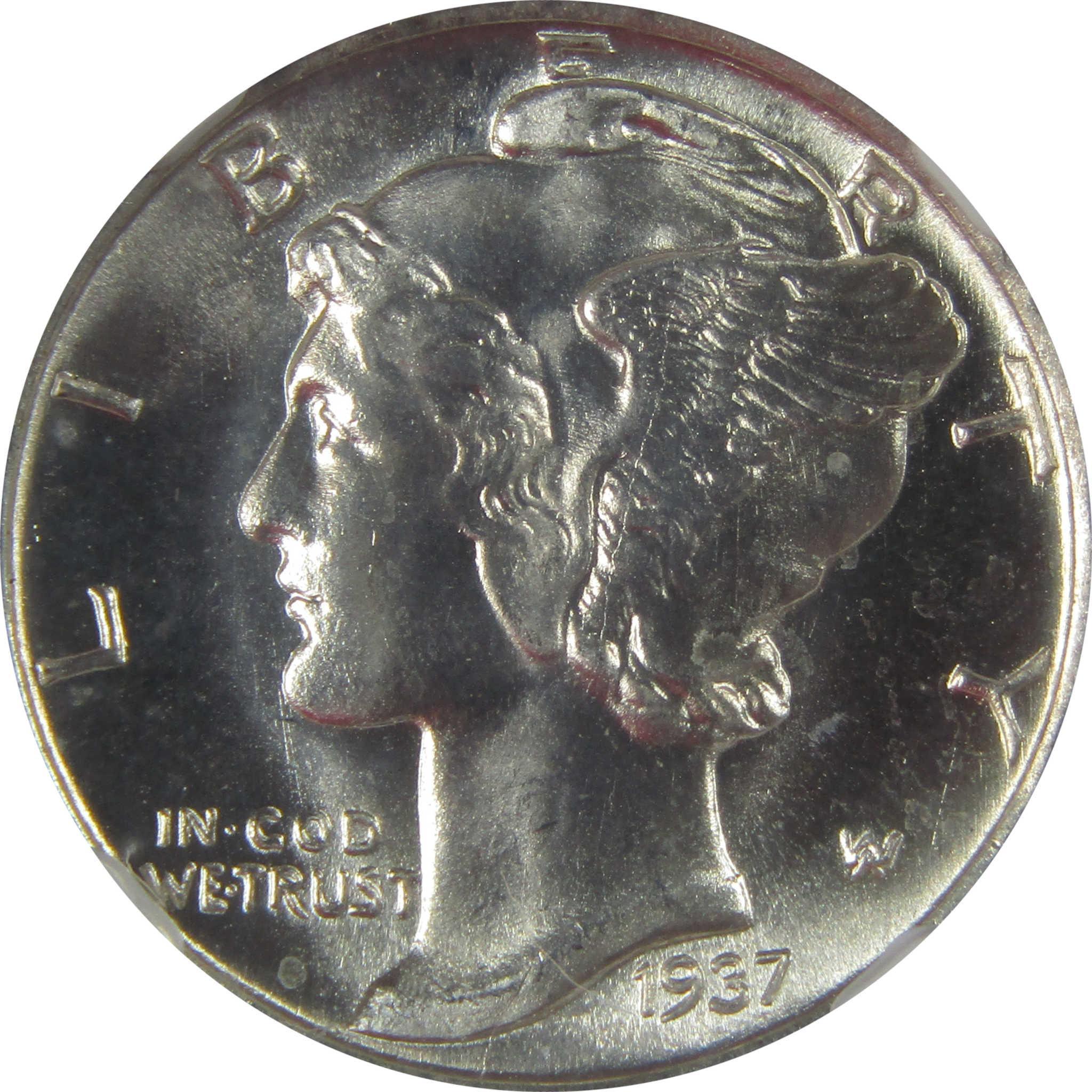 1937 S Mercury Dime MS 66 FB NGC Silver Uncirculated SKU:I23198