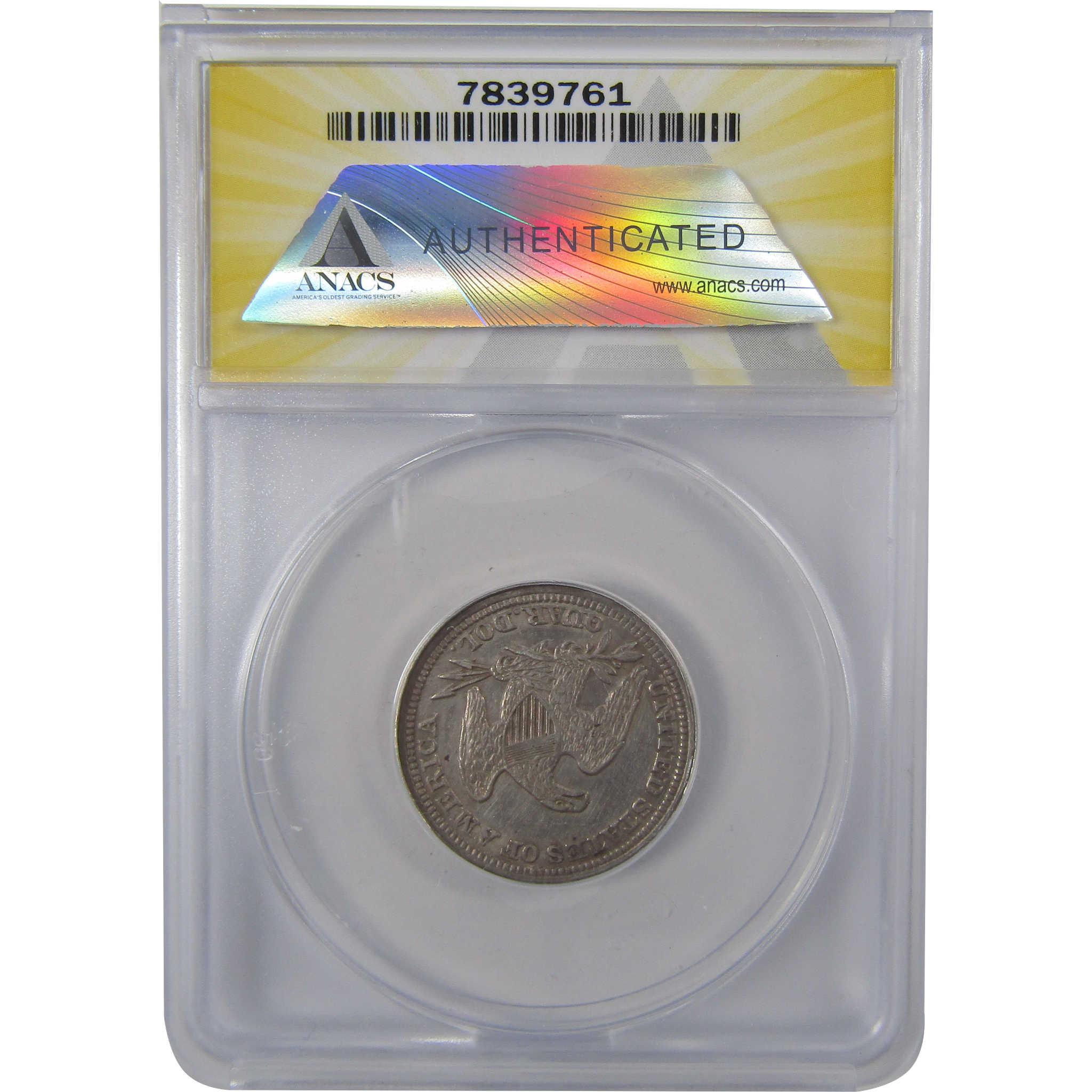 1854 Seated Liberty Silver Quarter AU 50 Details ANACS SKU:I24436